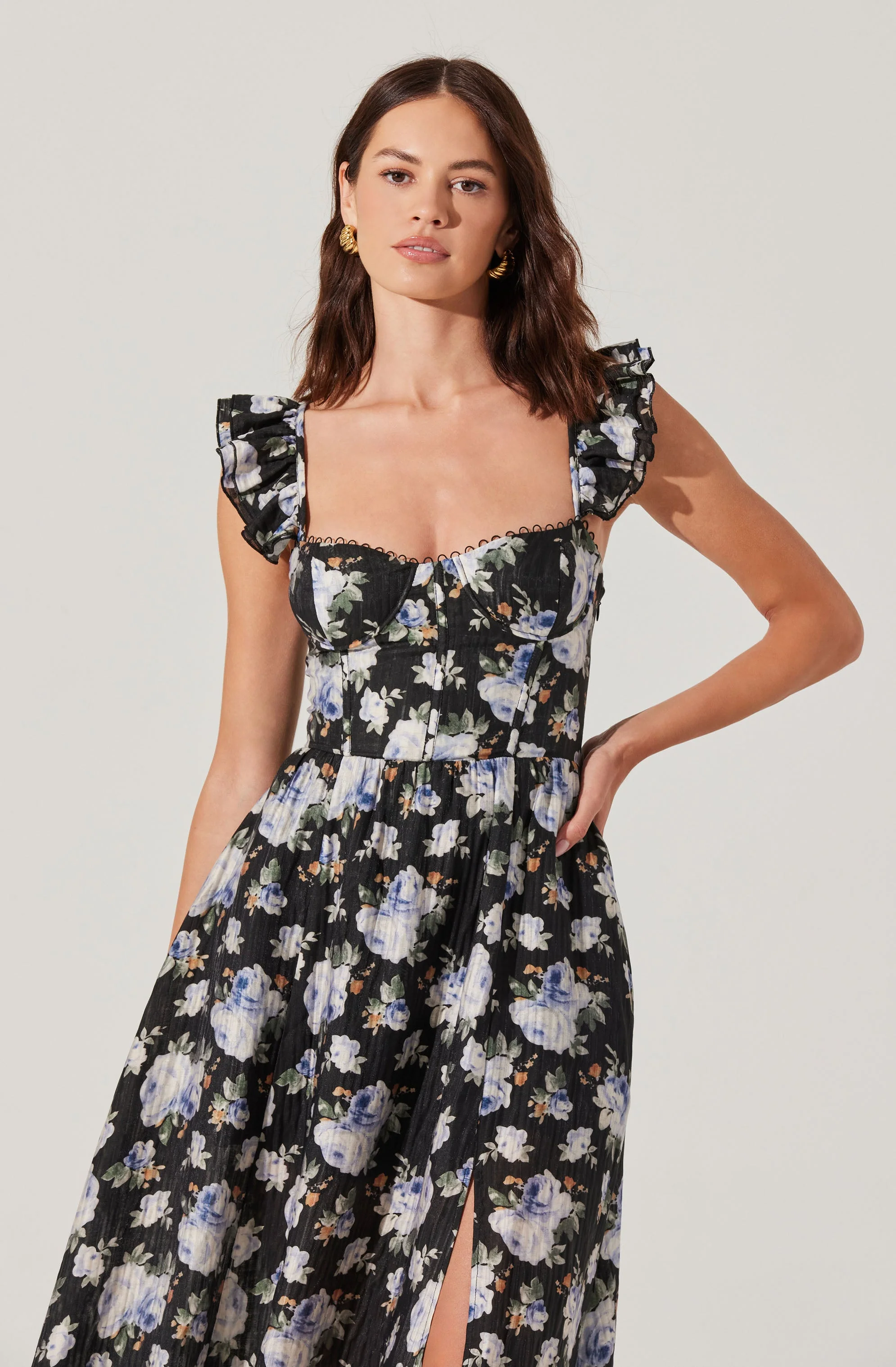 Wedelia Floral Bustier Midi Dress - Image 5