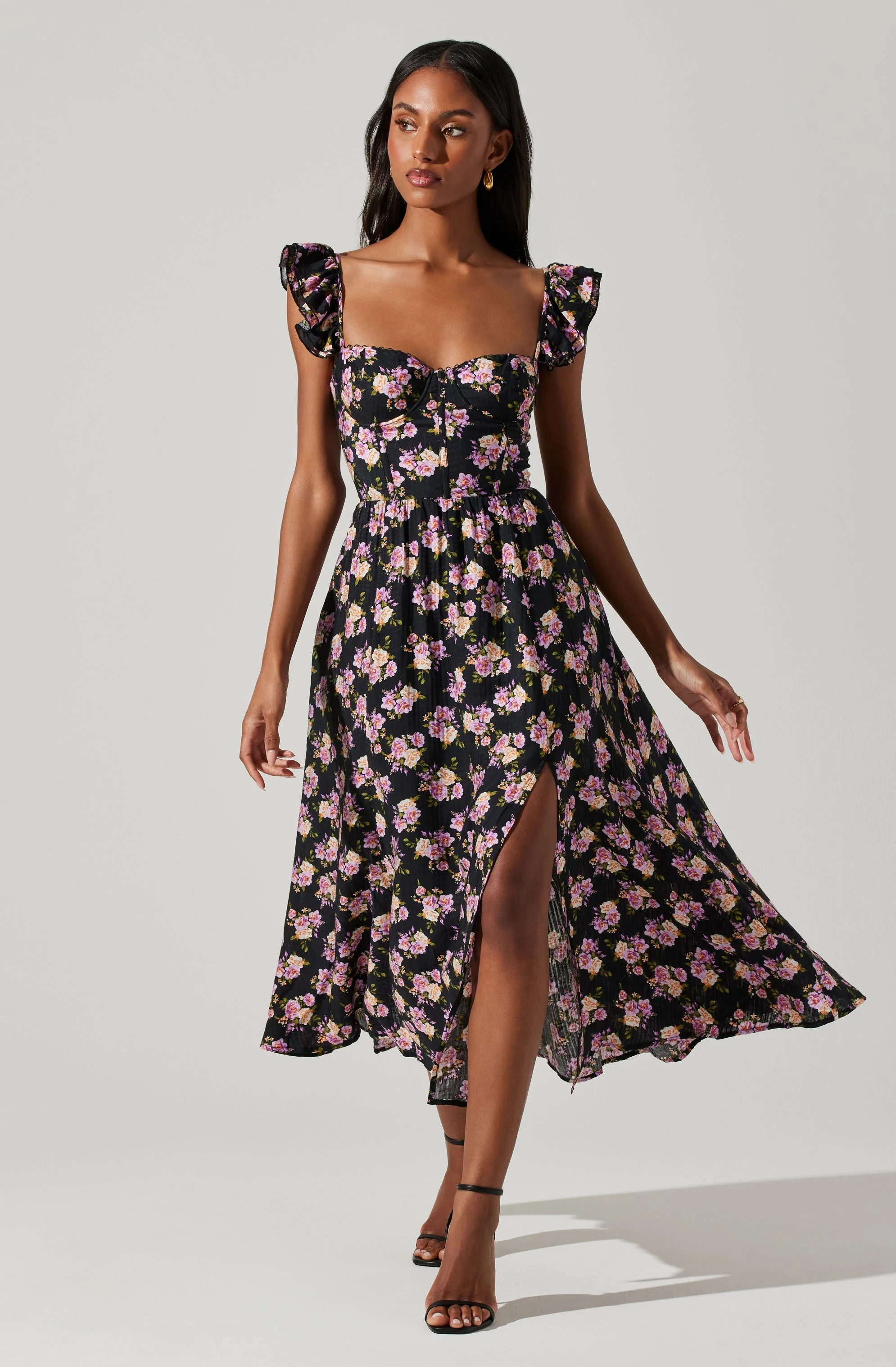 Wedelia Floral Bustier Midi Dress - Image 7