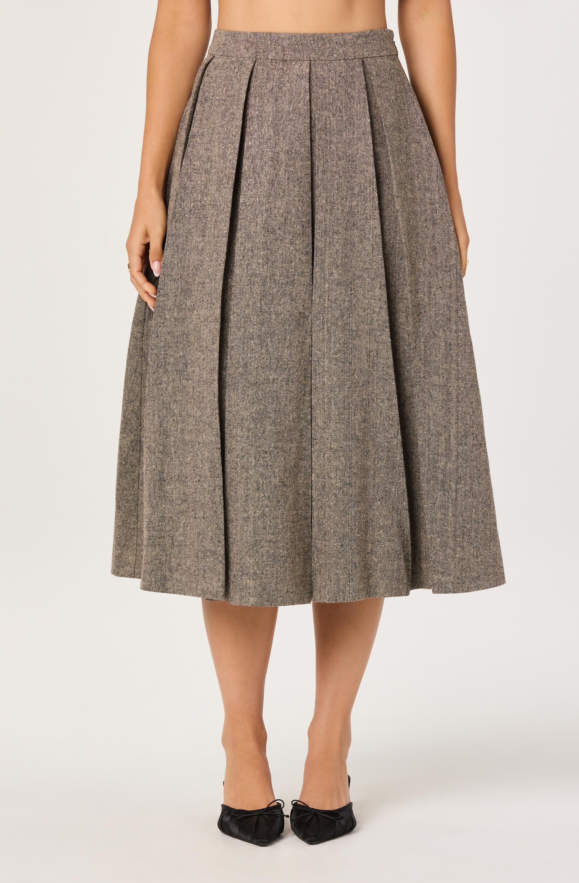 Wide Pleat Midi Skirt - Image 2