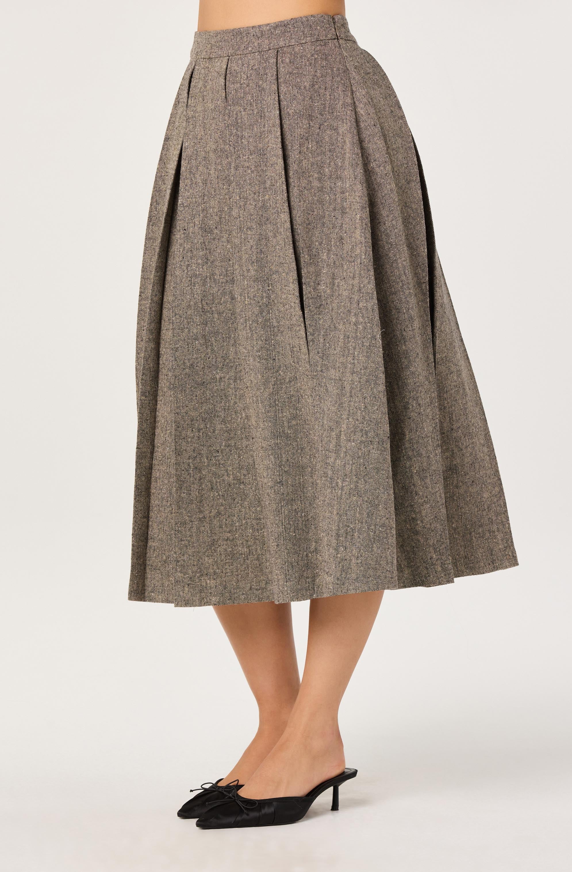 Wide Pleat Midi Skirt - Image 6