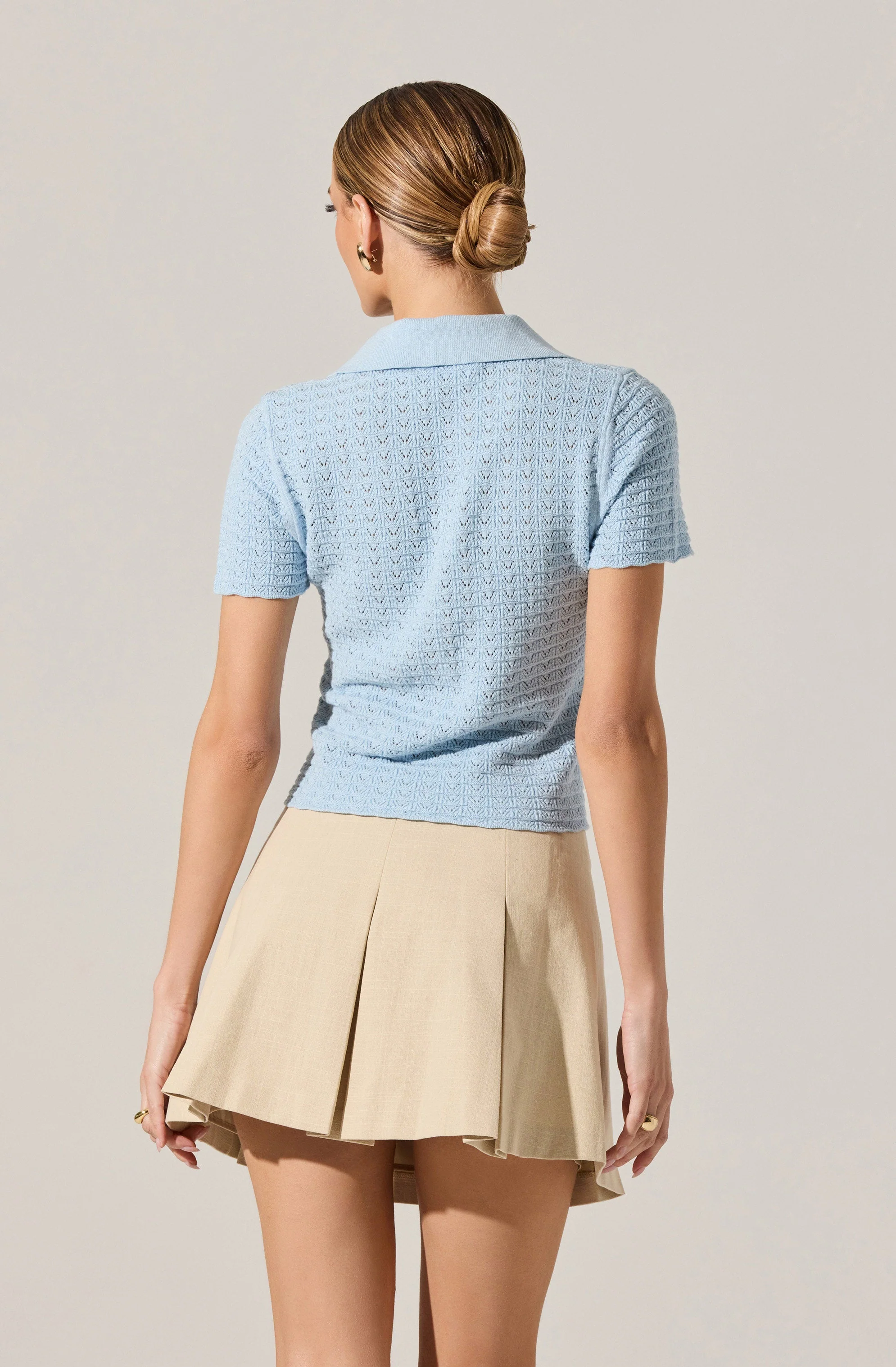 Wide pleat mini skirt - Image 5