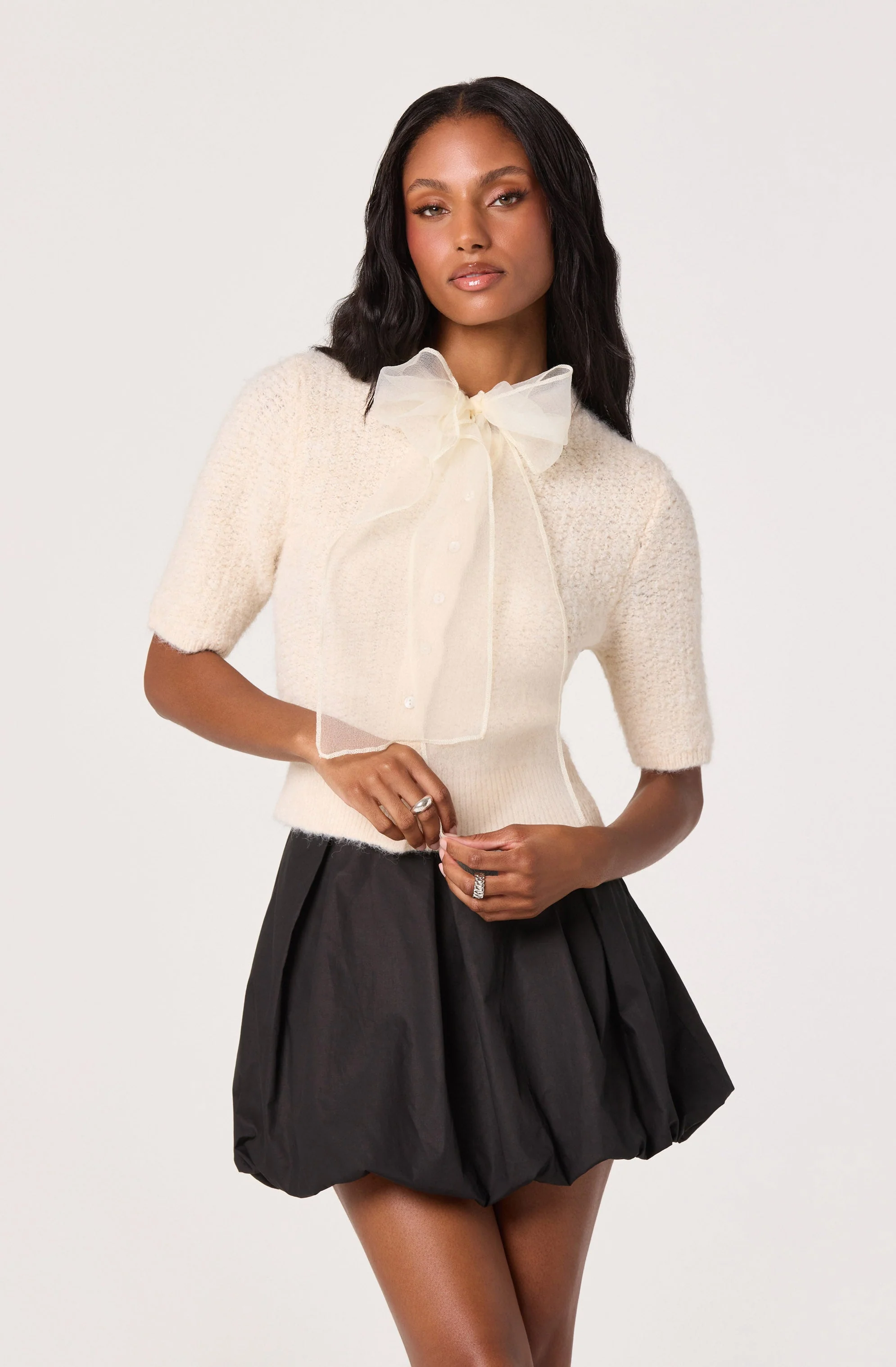 Wide Pleat Bubble Mini Skirt - Image 5