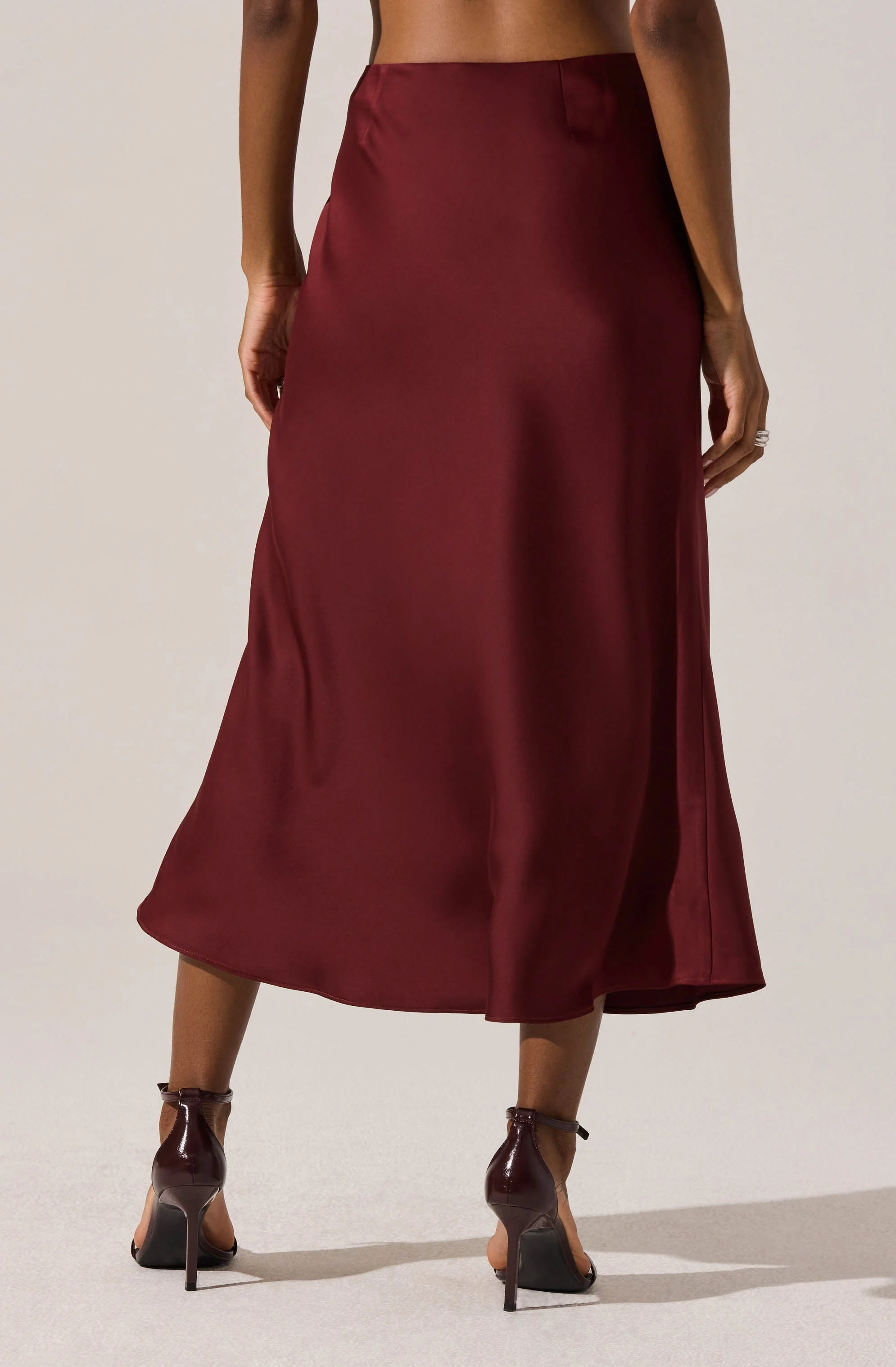 Windey Satin Midi Skirt - Image 3