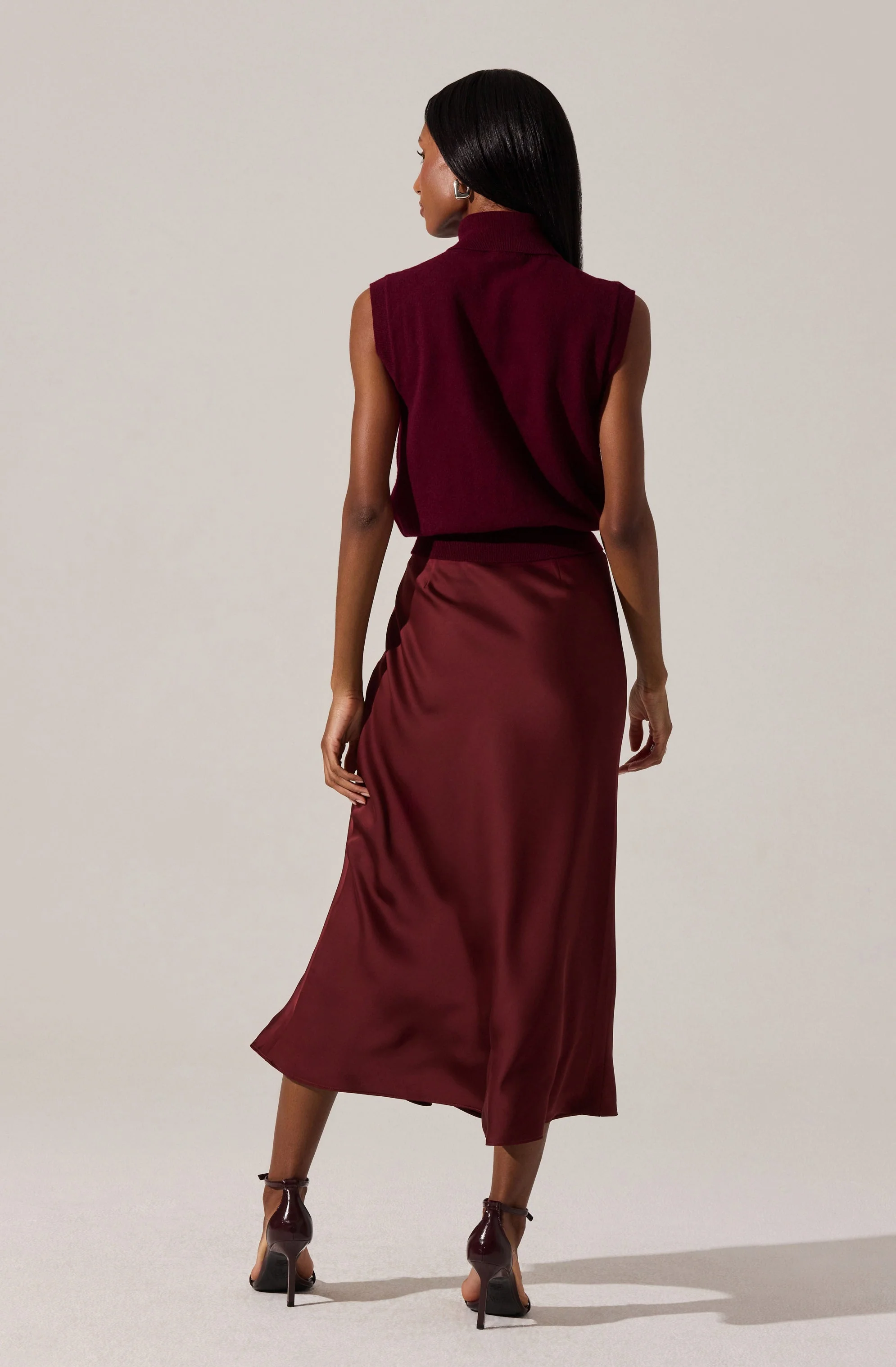 Windey Satin Midi Skirt - Image 5