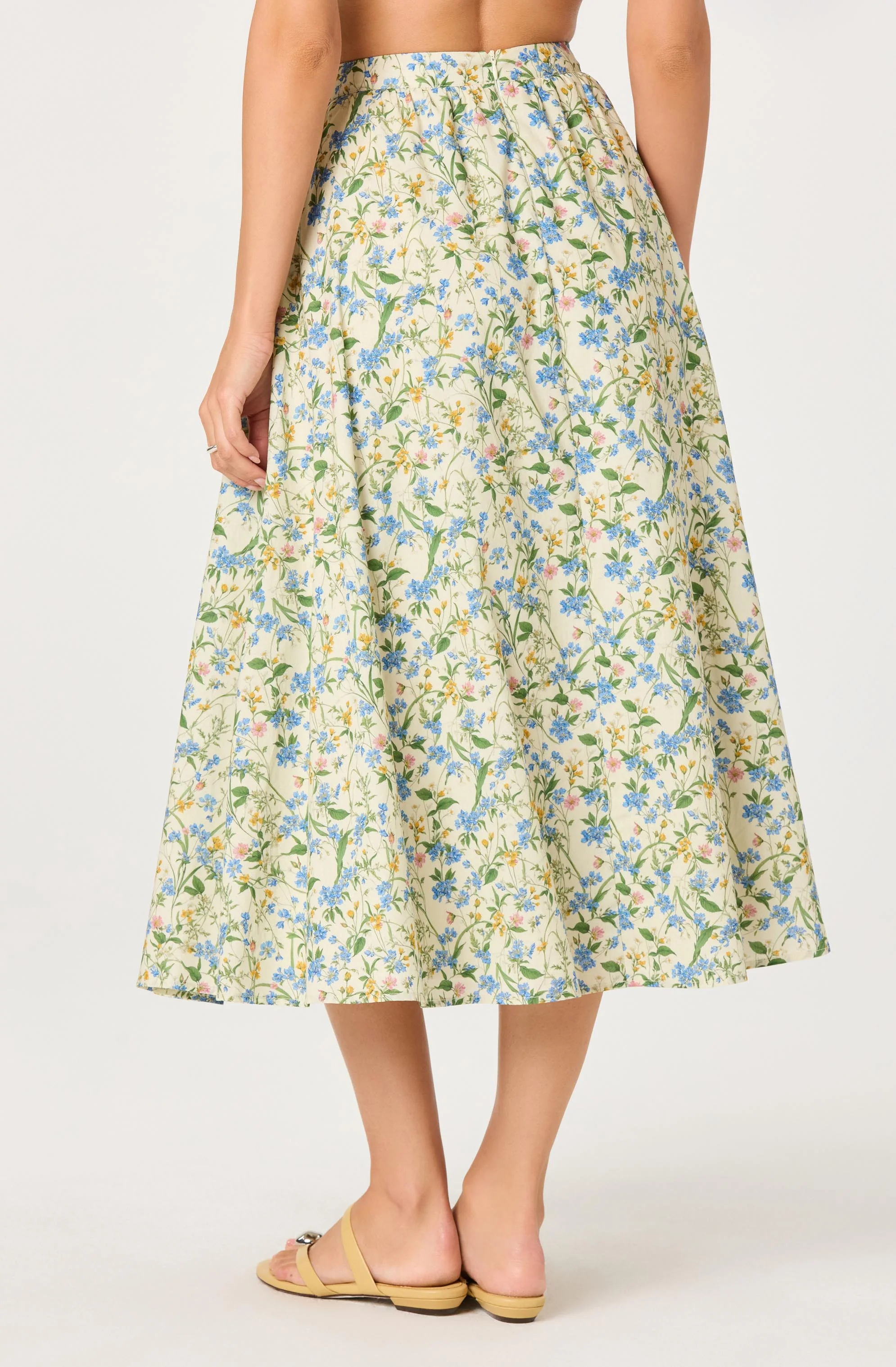 Wylda Floral Gathered A-Line Midi Skirt - Image 4