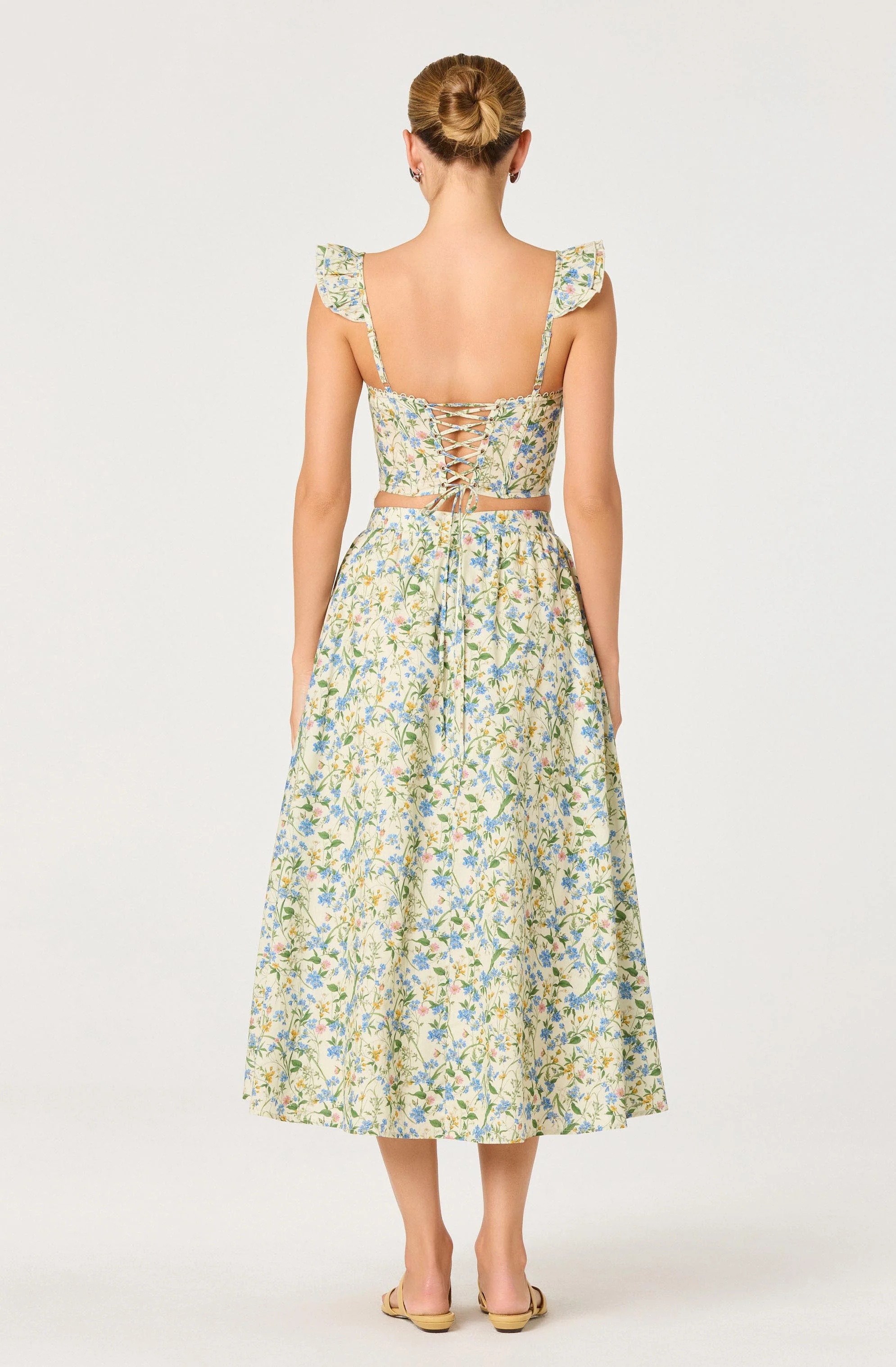 Wylda Floral Gathered A-Line Midi Skirt - Image 5