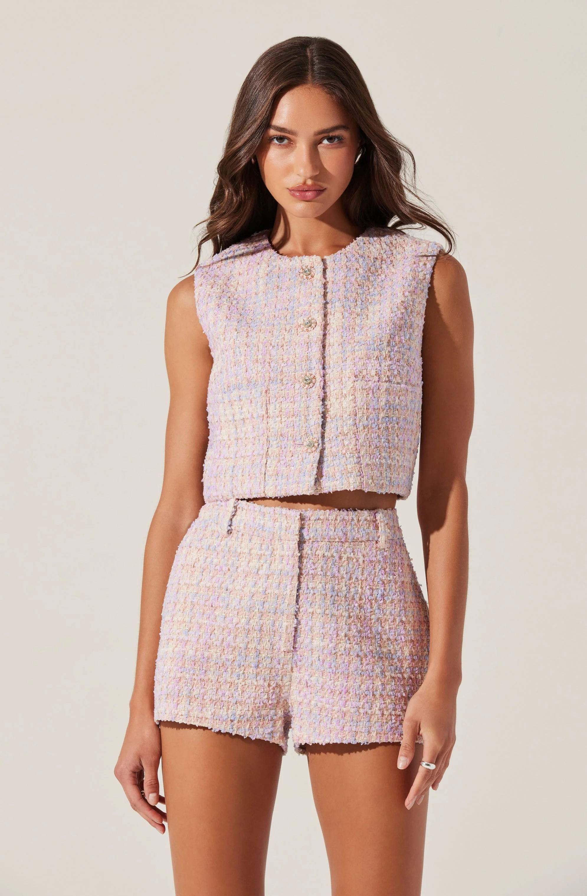 Wynn Cropped Tweed Vest - Image 3