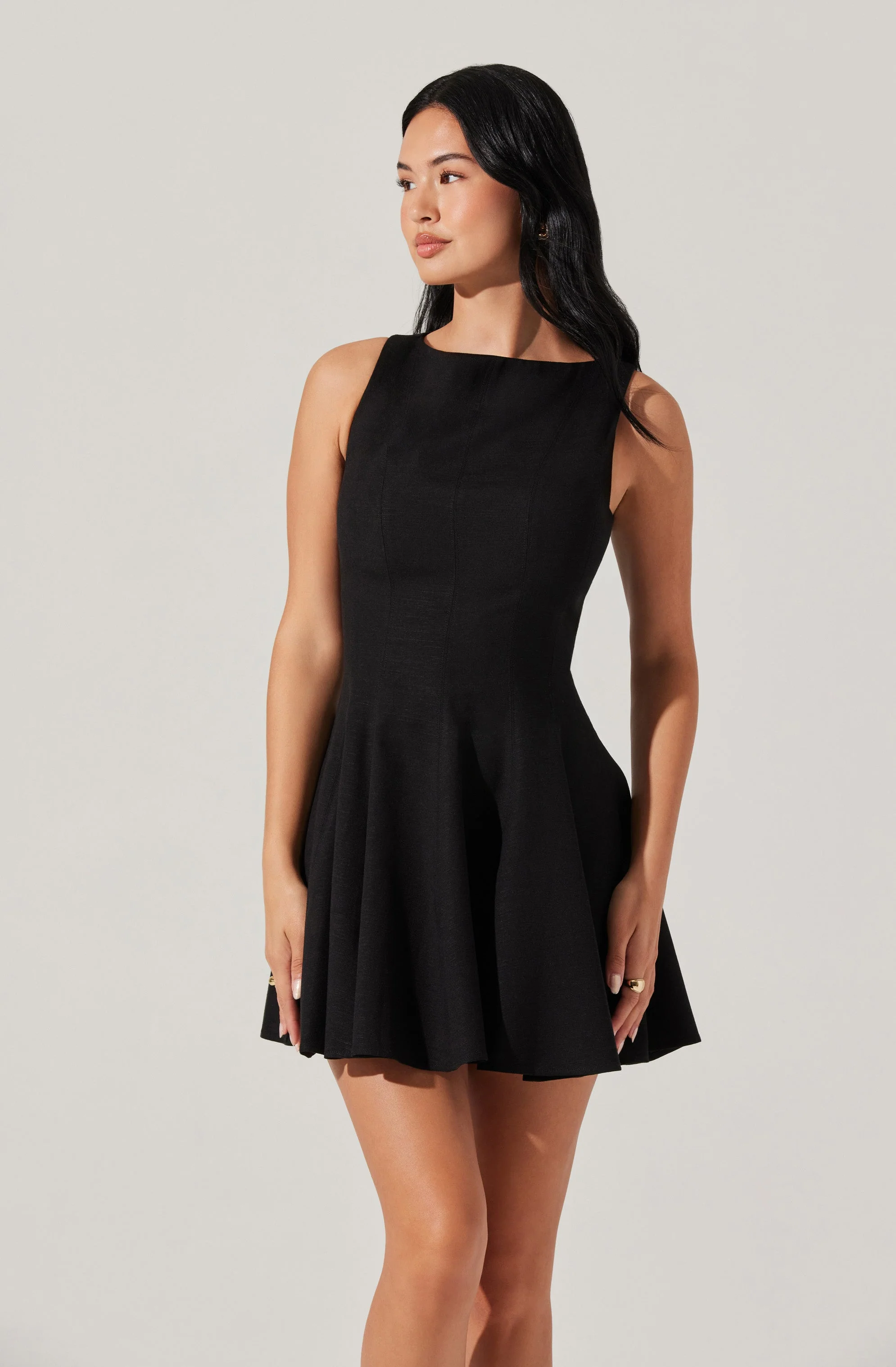 Xaria Linen-Blend Mini Dress - Image 2