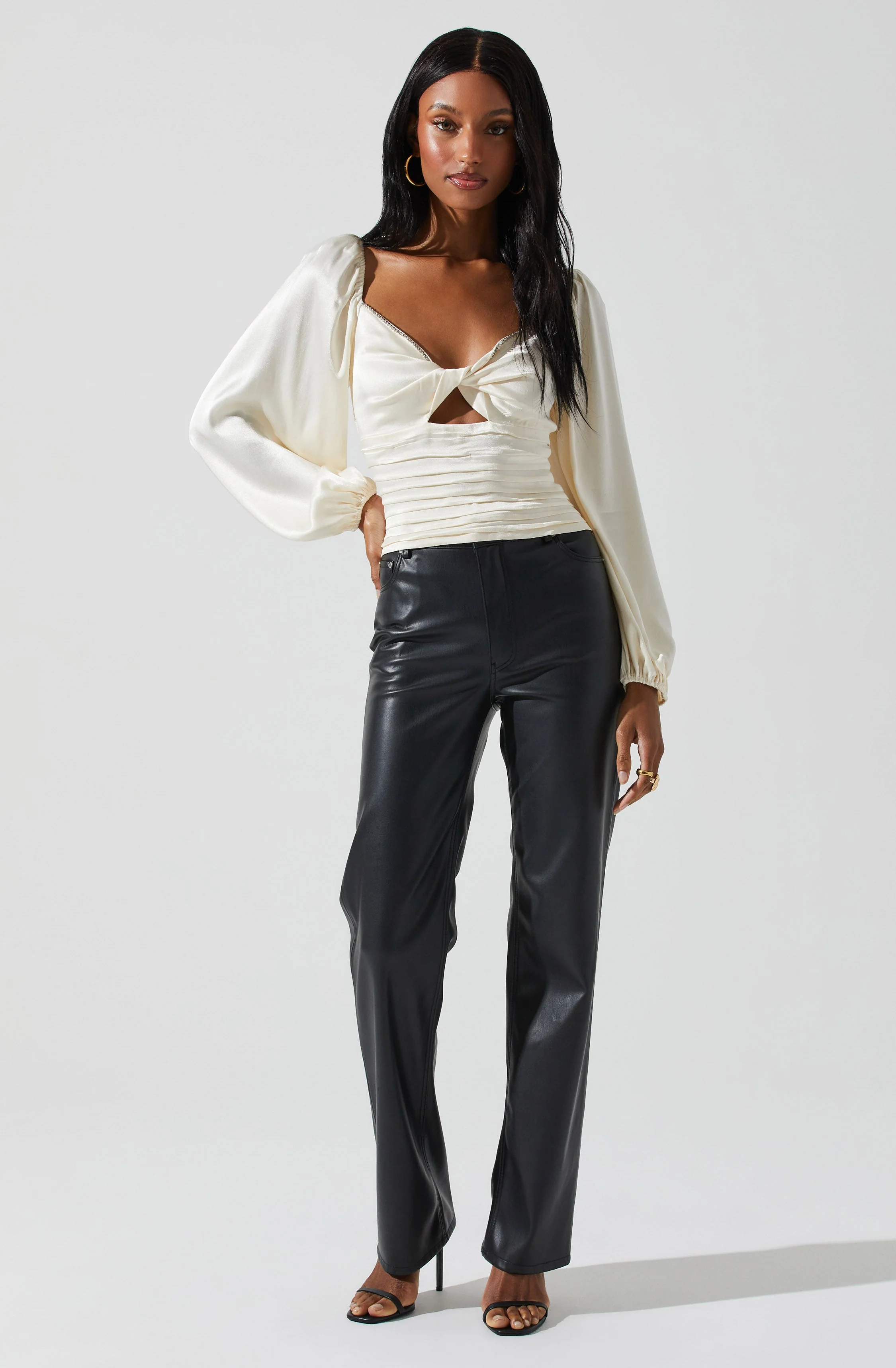 Yamuna Rhinestone Trim Long Sleeve Top - Image 10