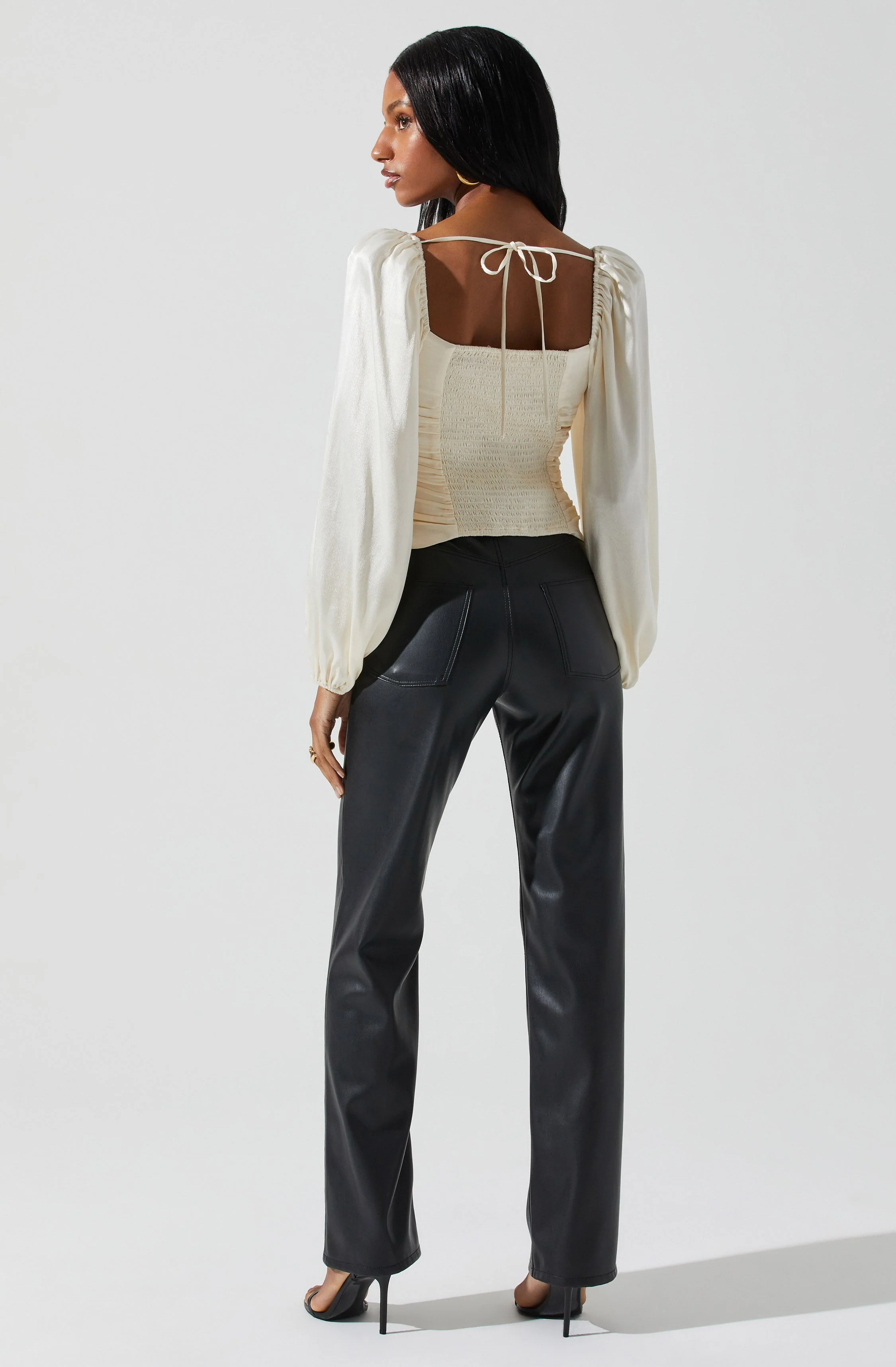 Yamuna Rhinestone Trim Long Sleeve Top - Image 11