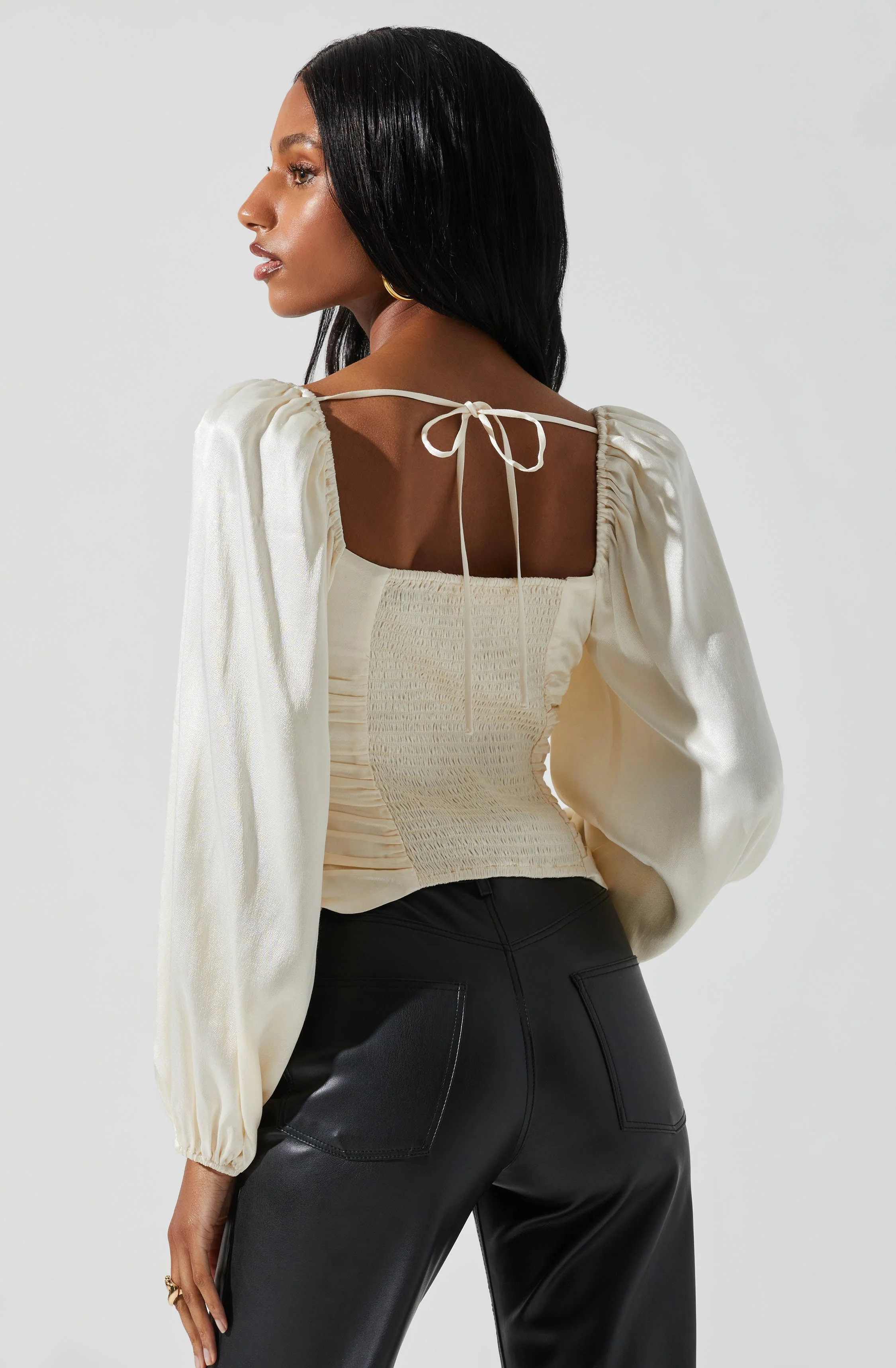 Yamuna Rhinestone Trim Long Sleeve Top - Image 12