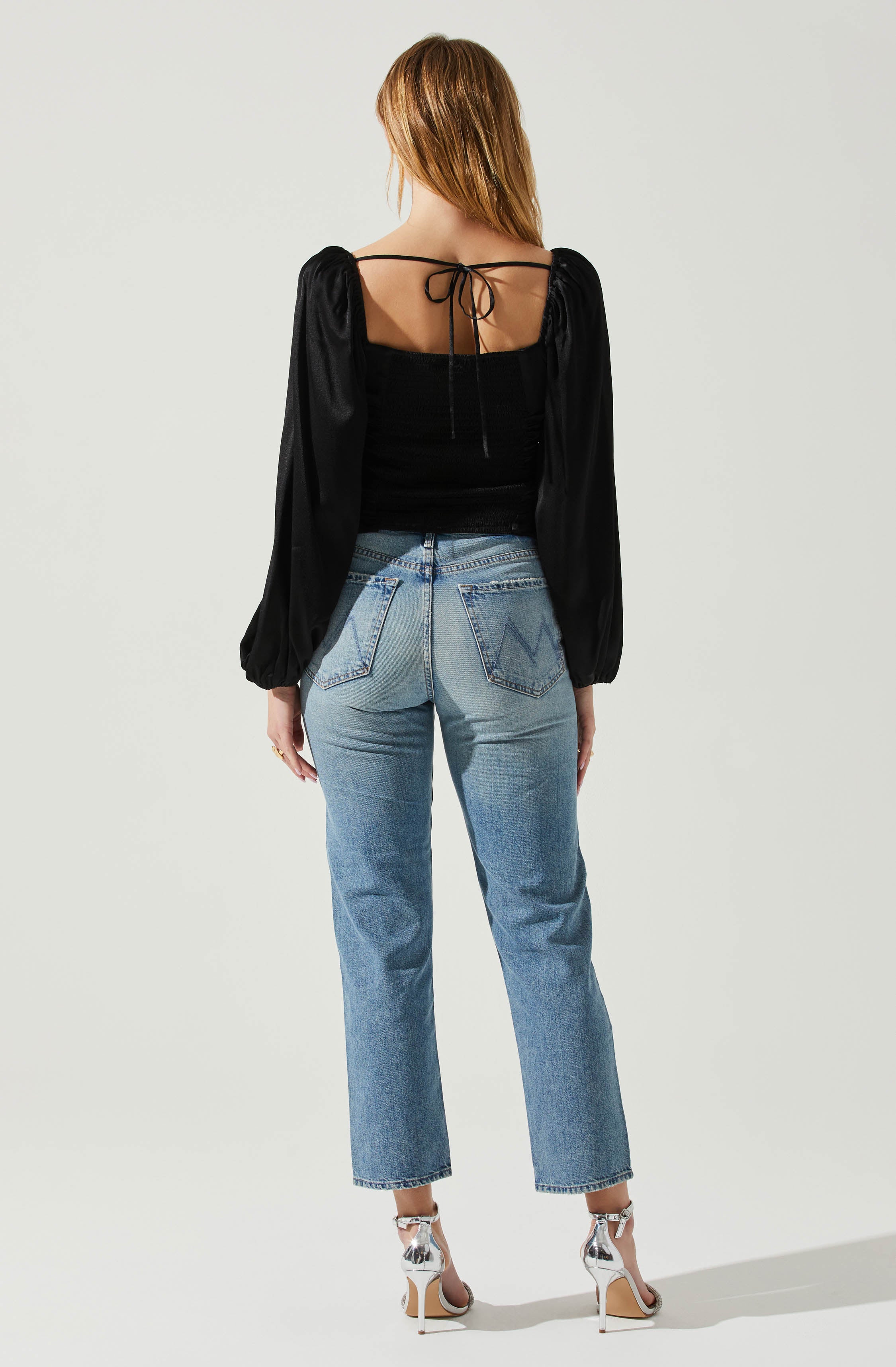 Yamuna Rhinestone Trim Long Sleeve Top - Image 5