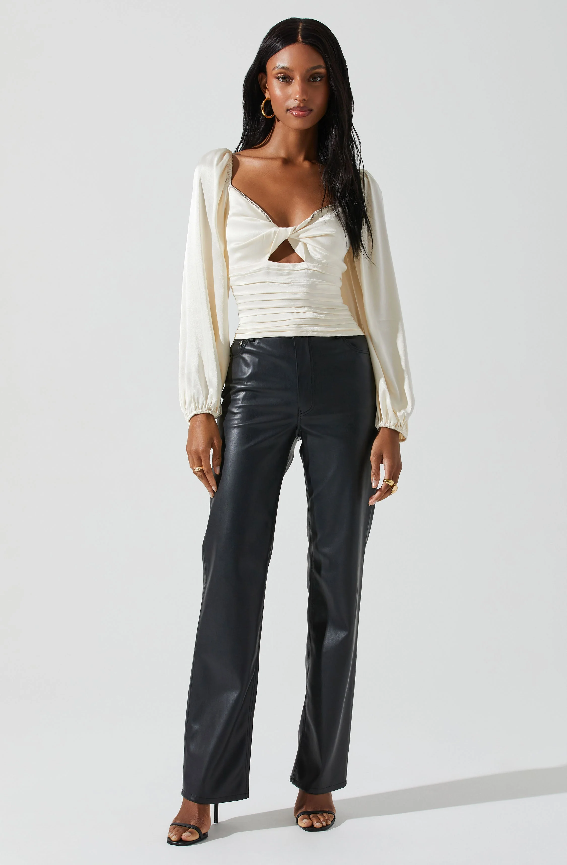 Yamuna Rhinestone Trim Long Sleeve Top - Image 8