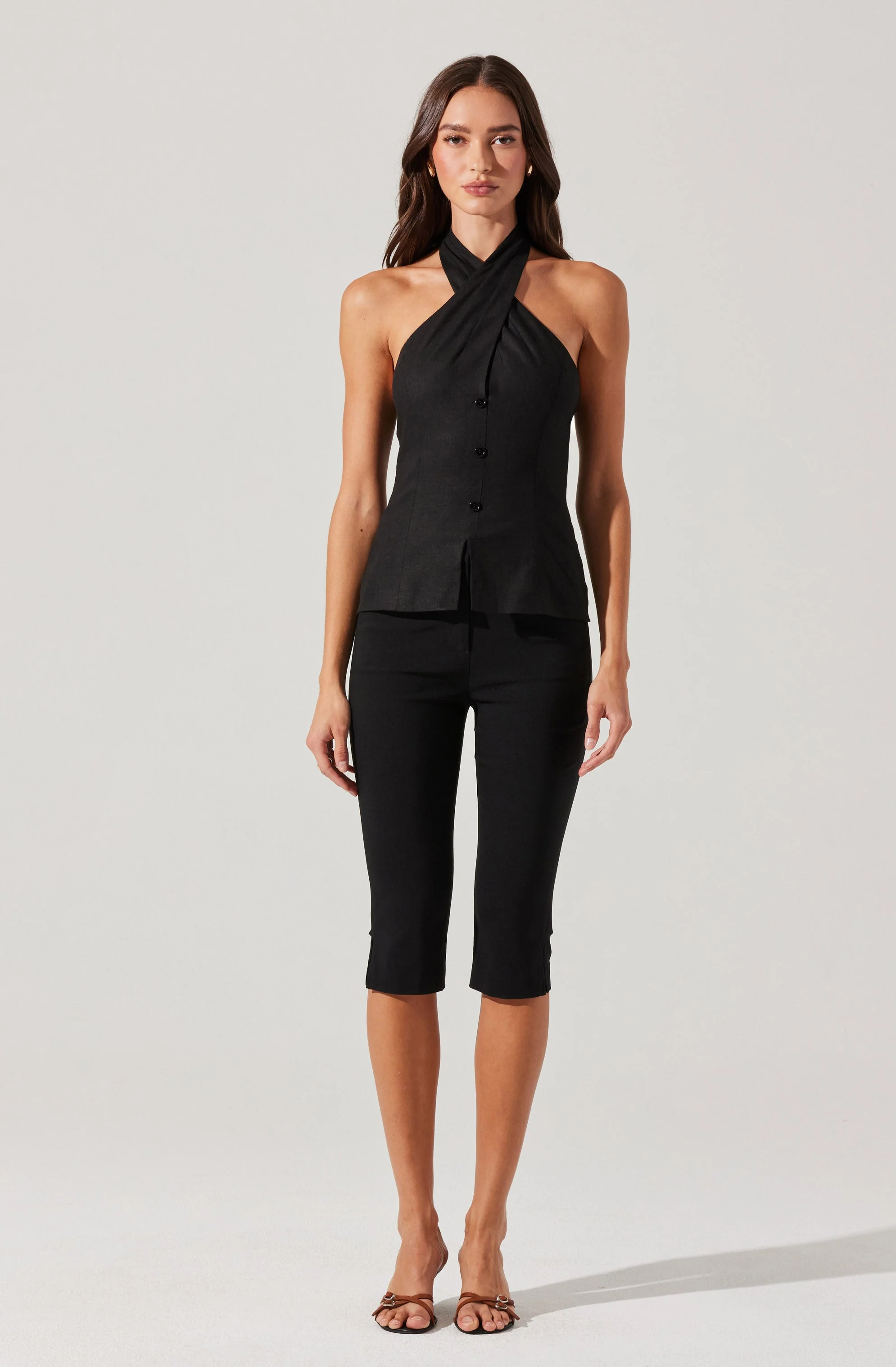 Yaritza Crossover Linen Blend Vest - Image 12