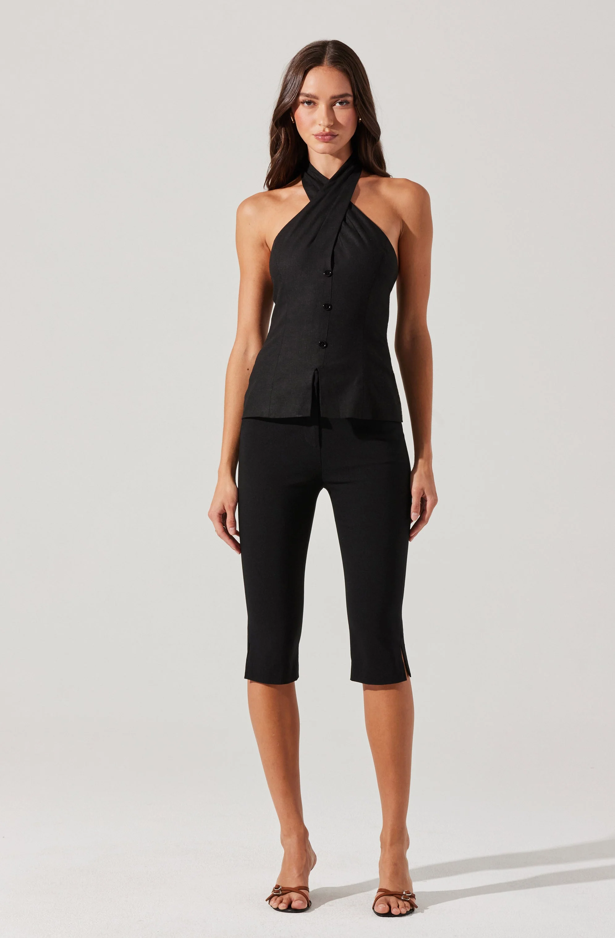 Yaritza Crossover Linen Blend Vest - Image 9