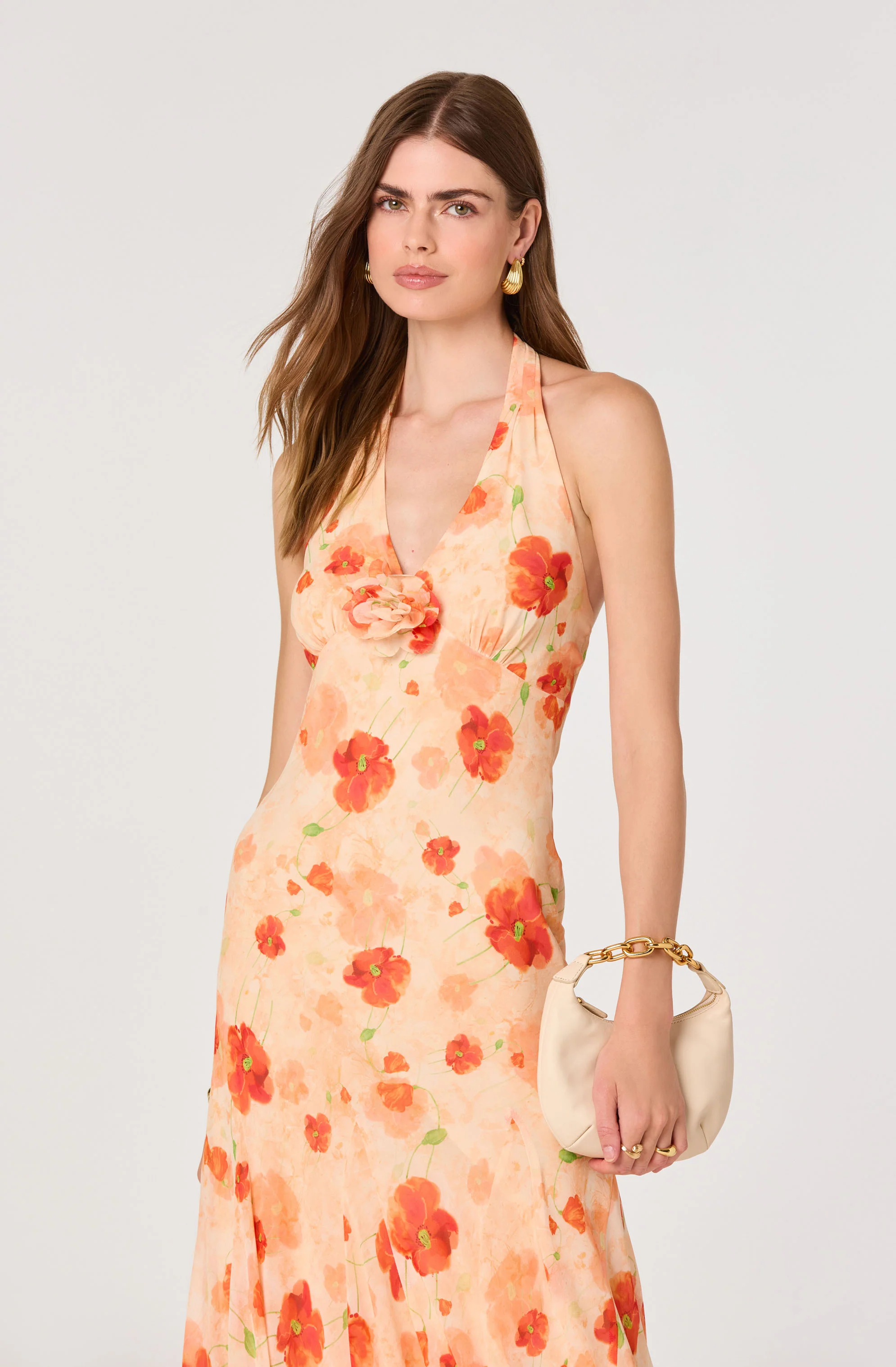 Yasmeen Floral Halter Godet Maxi Dress - Image 10