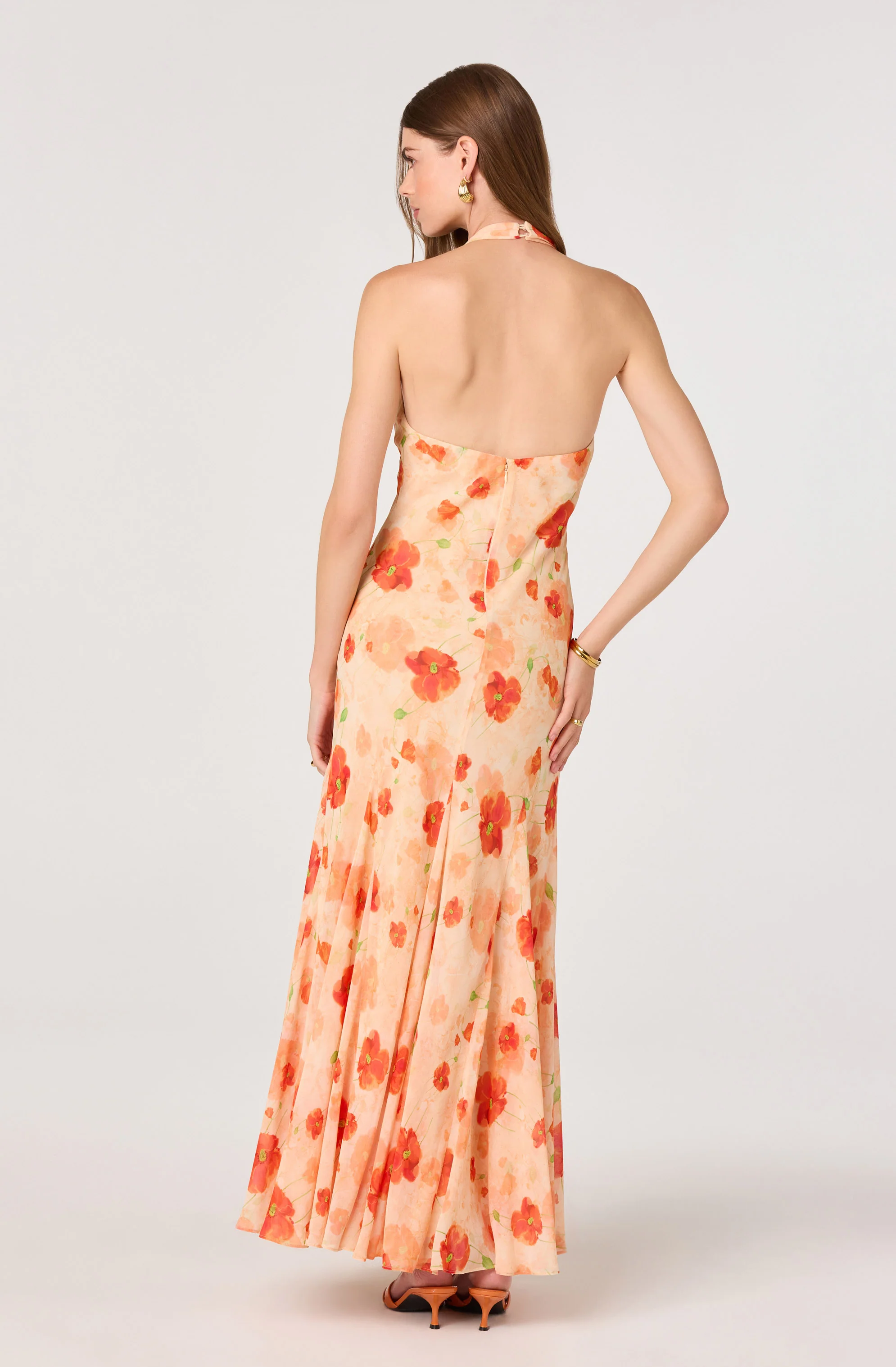 Yasmeen Floral Halter Godet Maxi Dress - Image 12