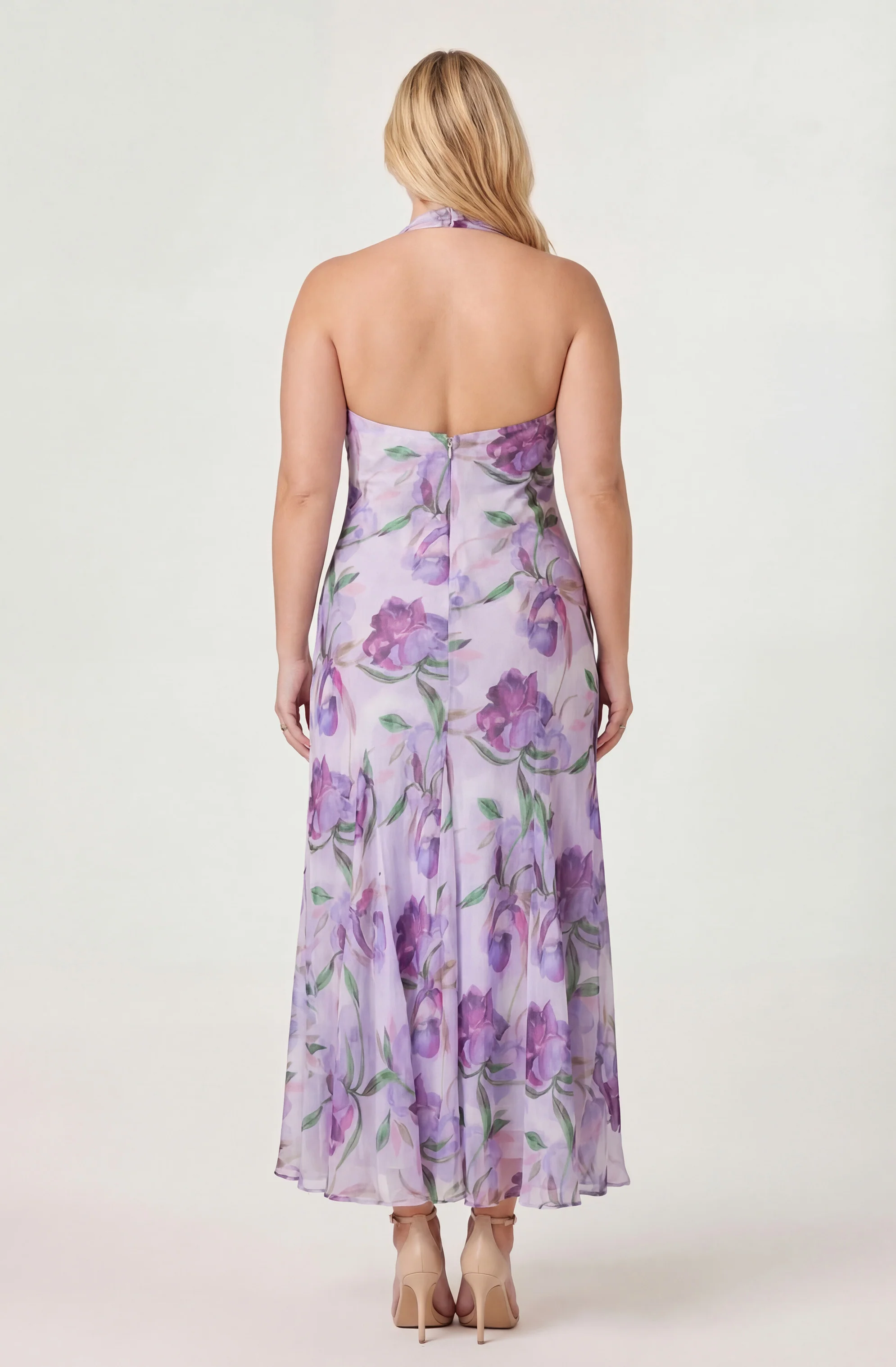 Yasmeen Floral Halter Godet Maxi Dress - Image 18