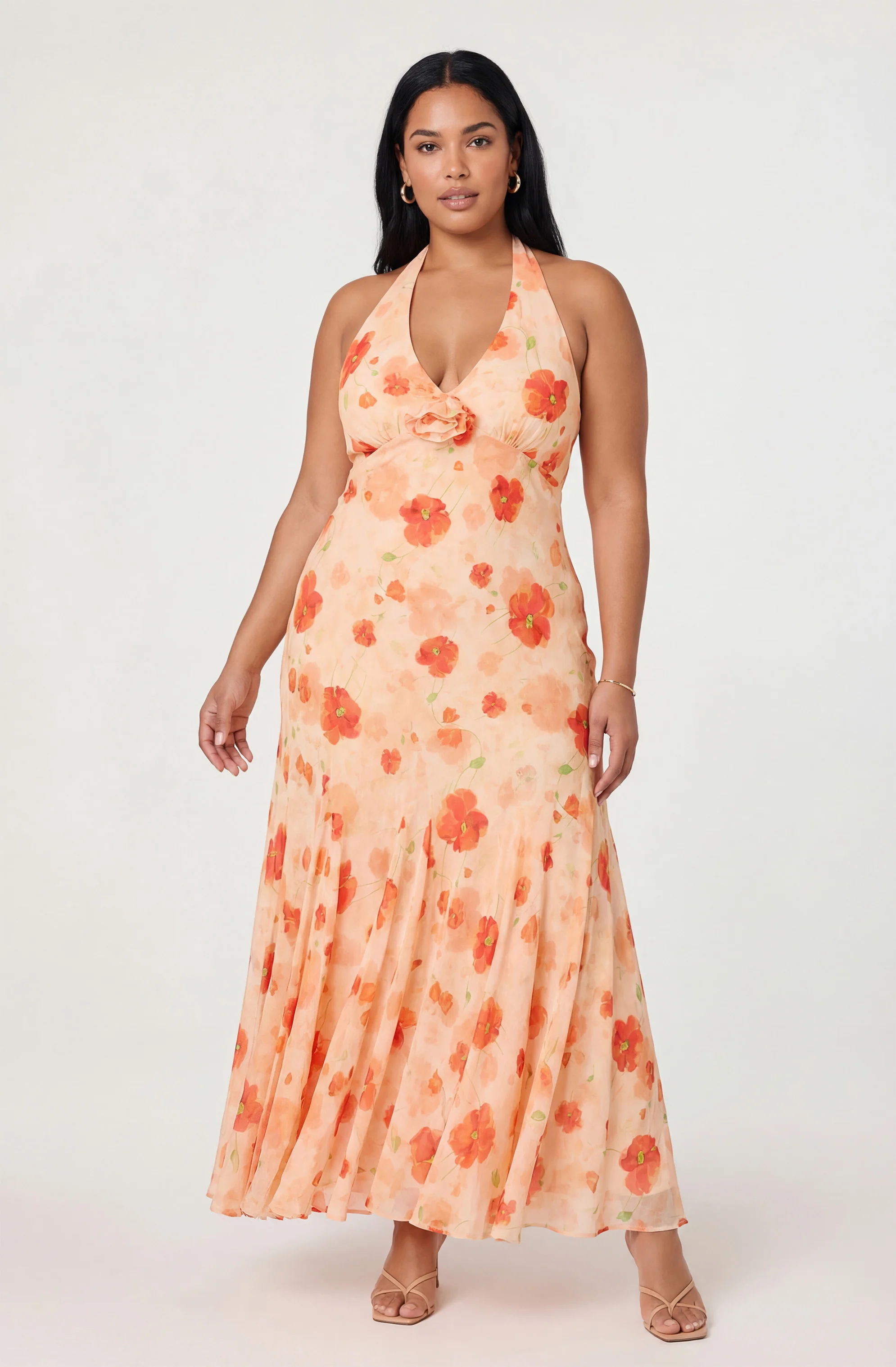 Yasmeen Floral Halter Godet Maxi Dress - Image 19