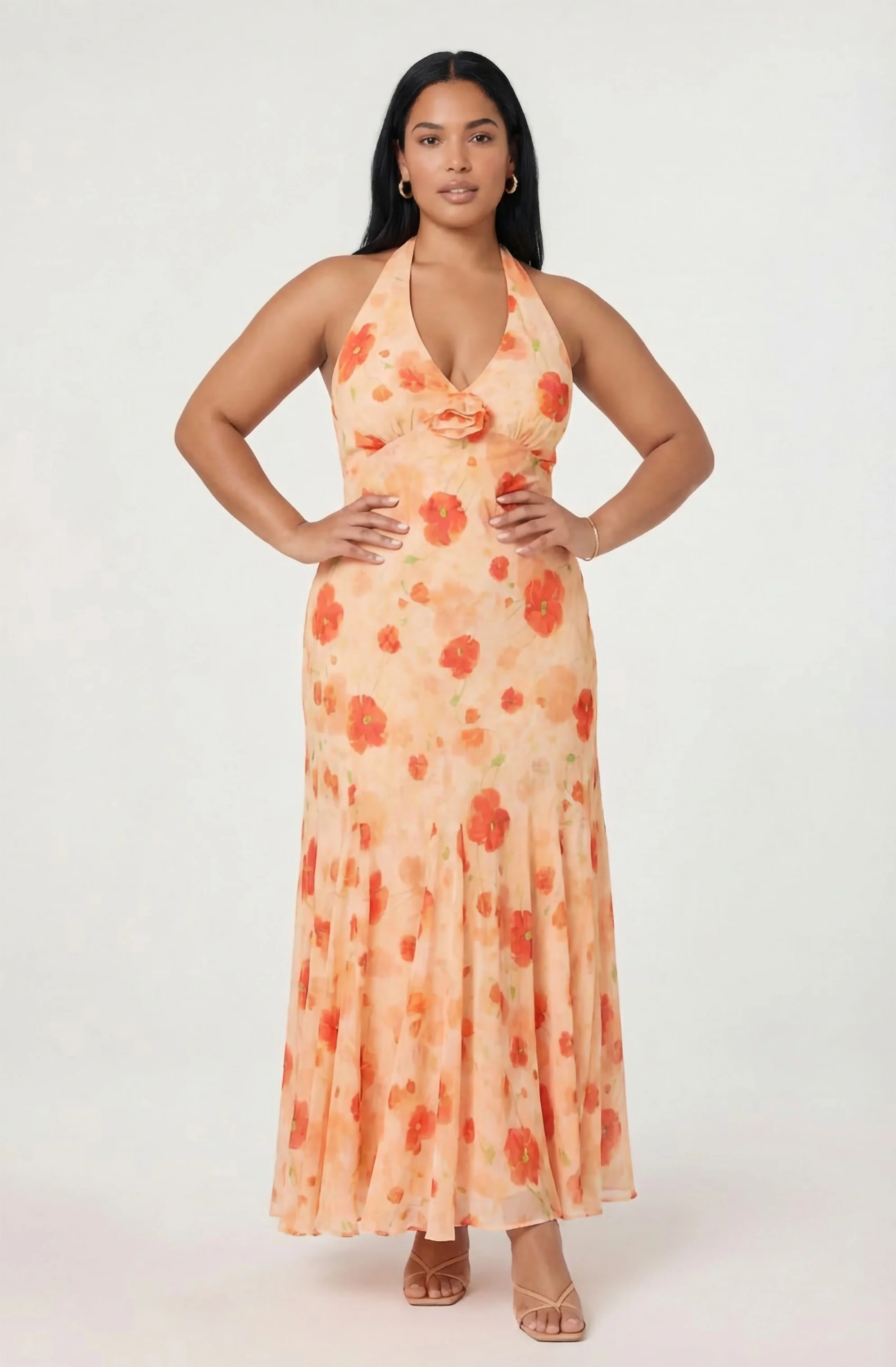 Yasmeen Floral Halter Godet Maxi Dress - Image 20