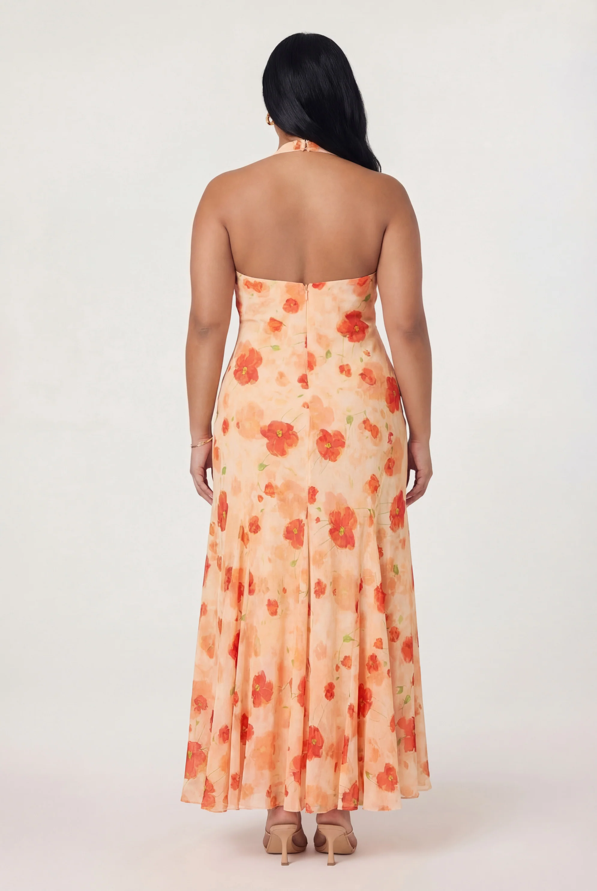 Yasmeen Floral Halter Godet Maxi Dress - Image 24