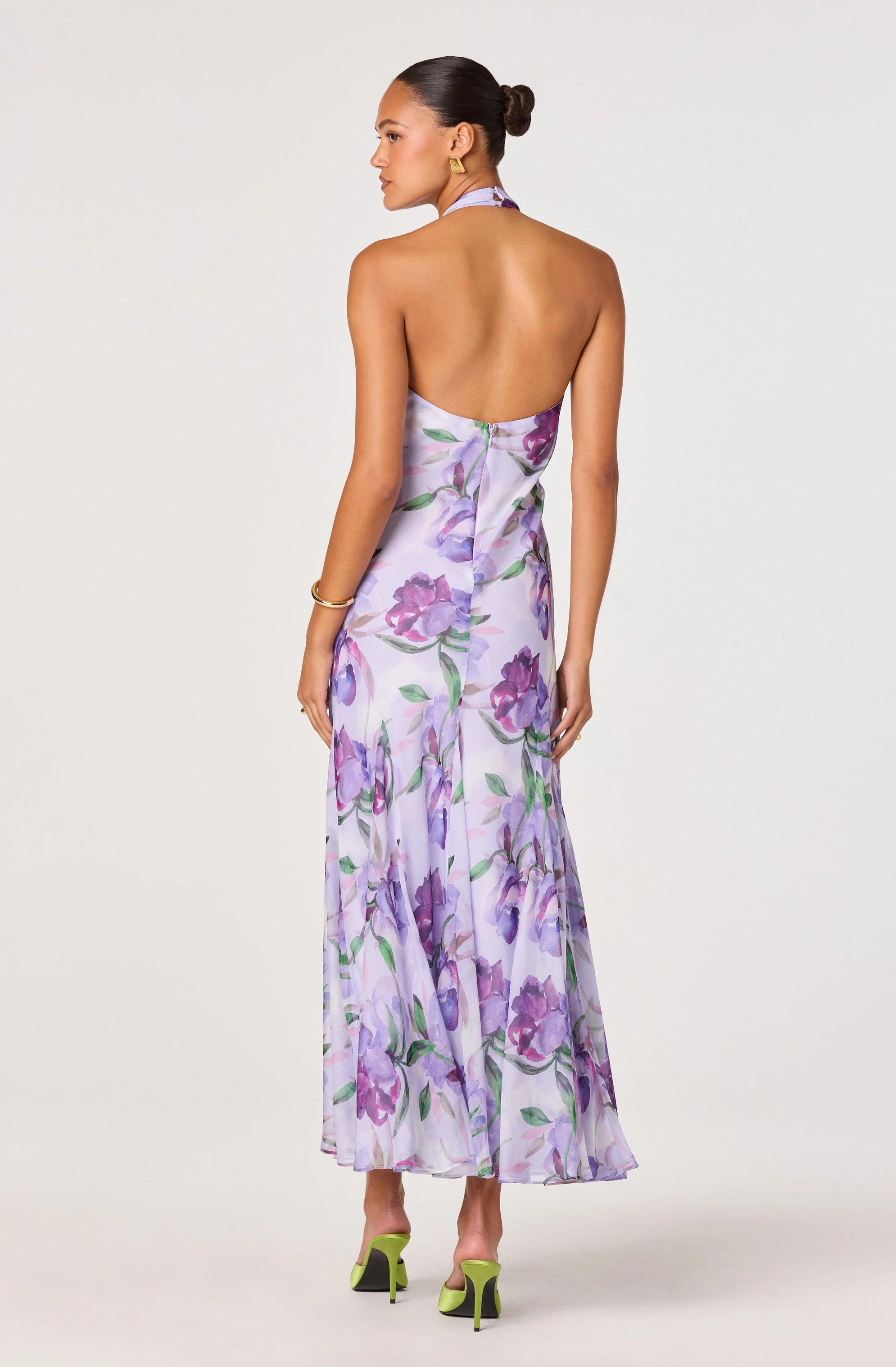 Yasmeen Floral Halter Godet Maxi Dress - Image 6