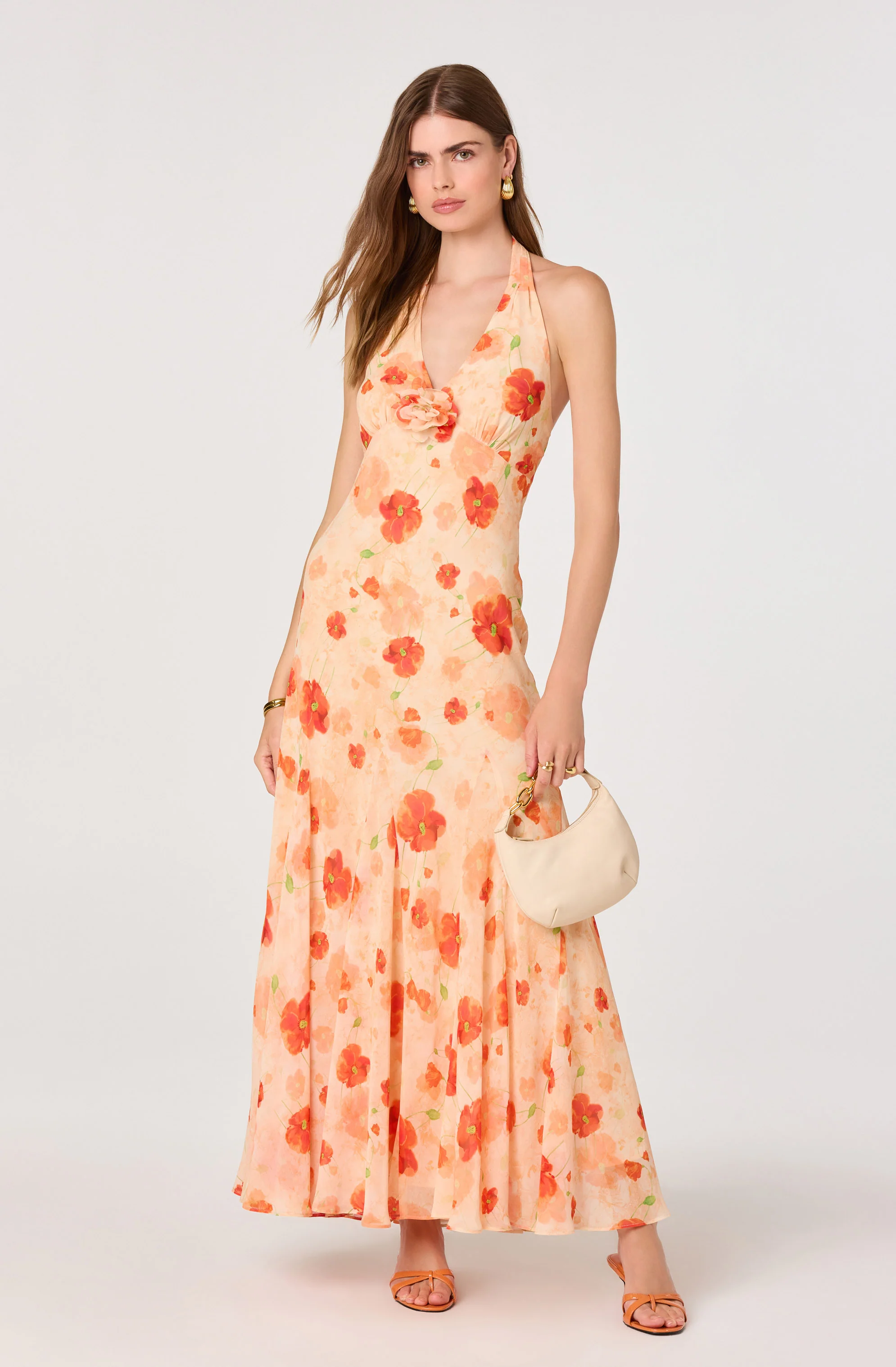 Yasmeen Floral Halter Godet Maxi Dress - Image 7