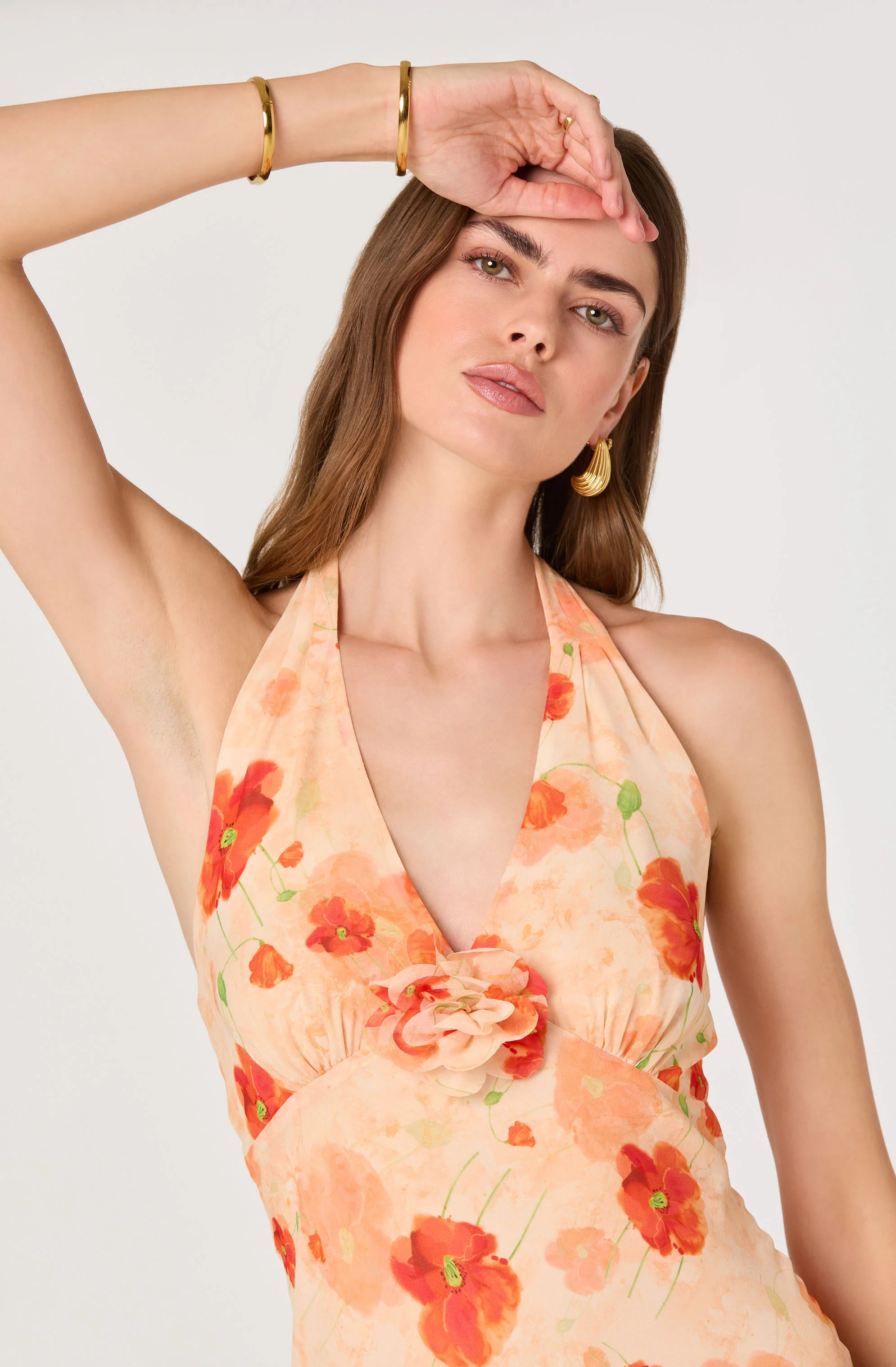 Yasmeen Floral Halter Godet Maxi Dress - Image 8