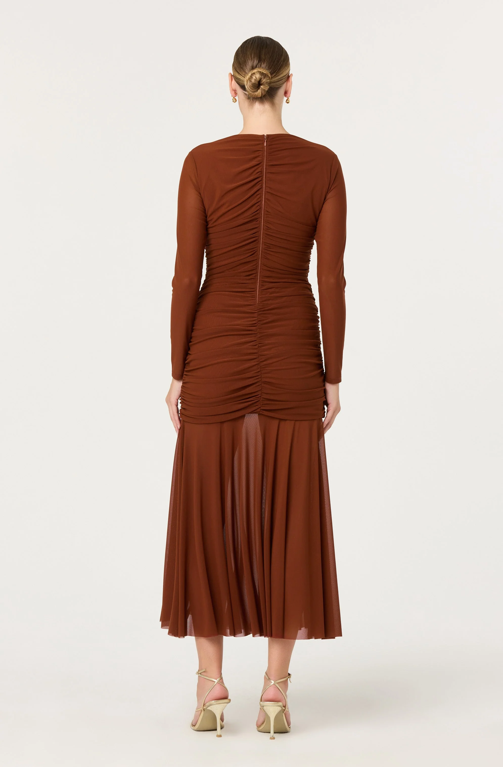 Yasmine Ruched Long Sleeve Maxi Dress - Image 12
