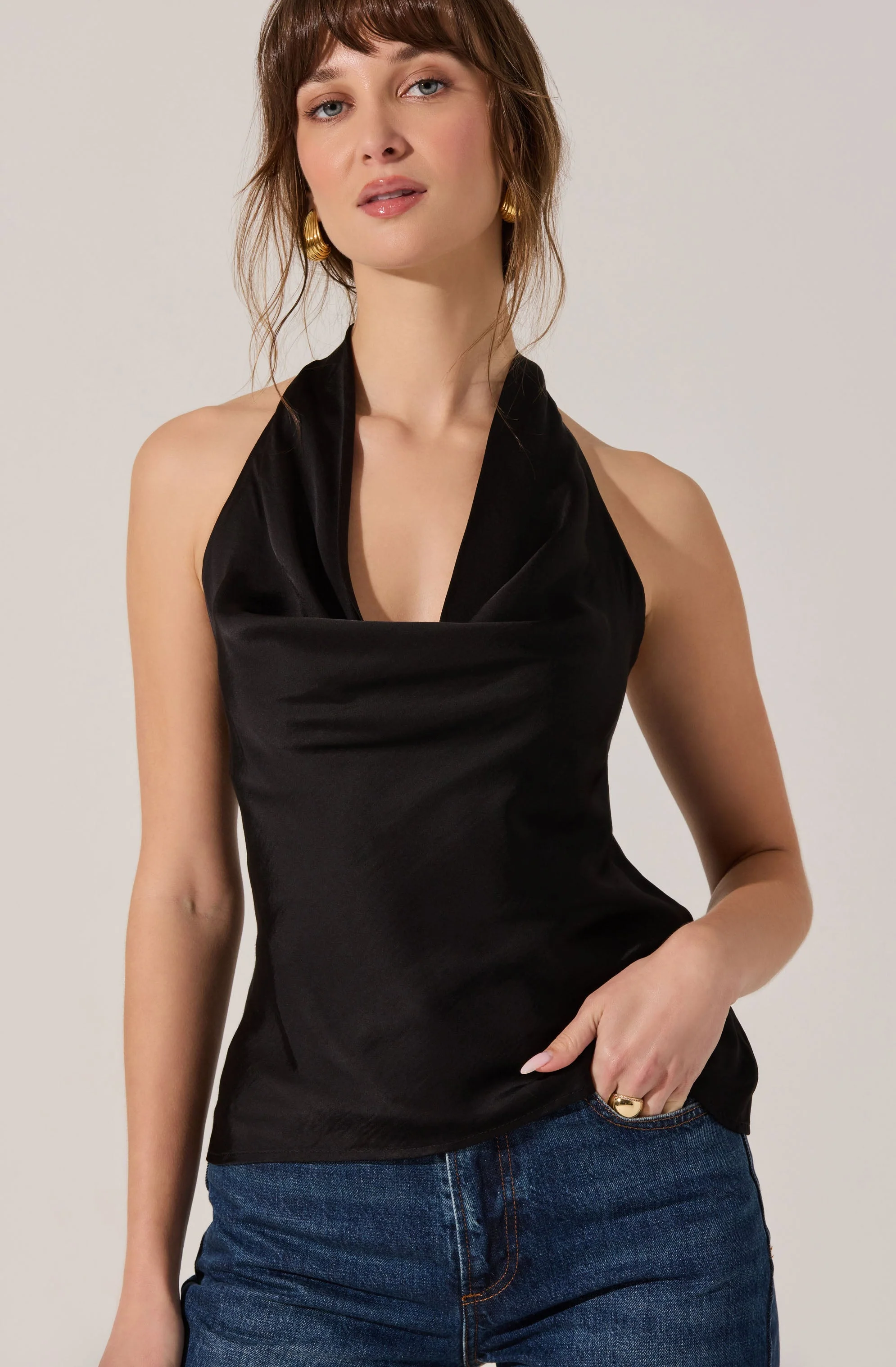 Zelenka Cowl Neck Halter Top - Image 5