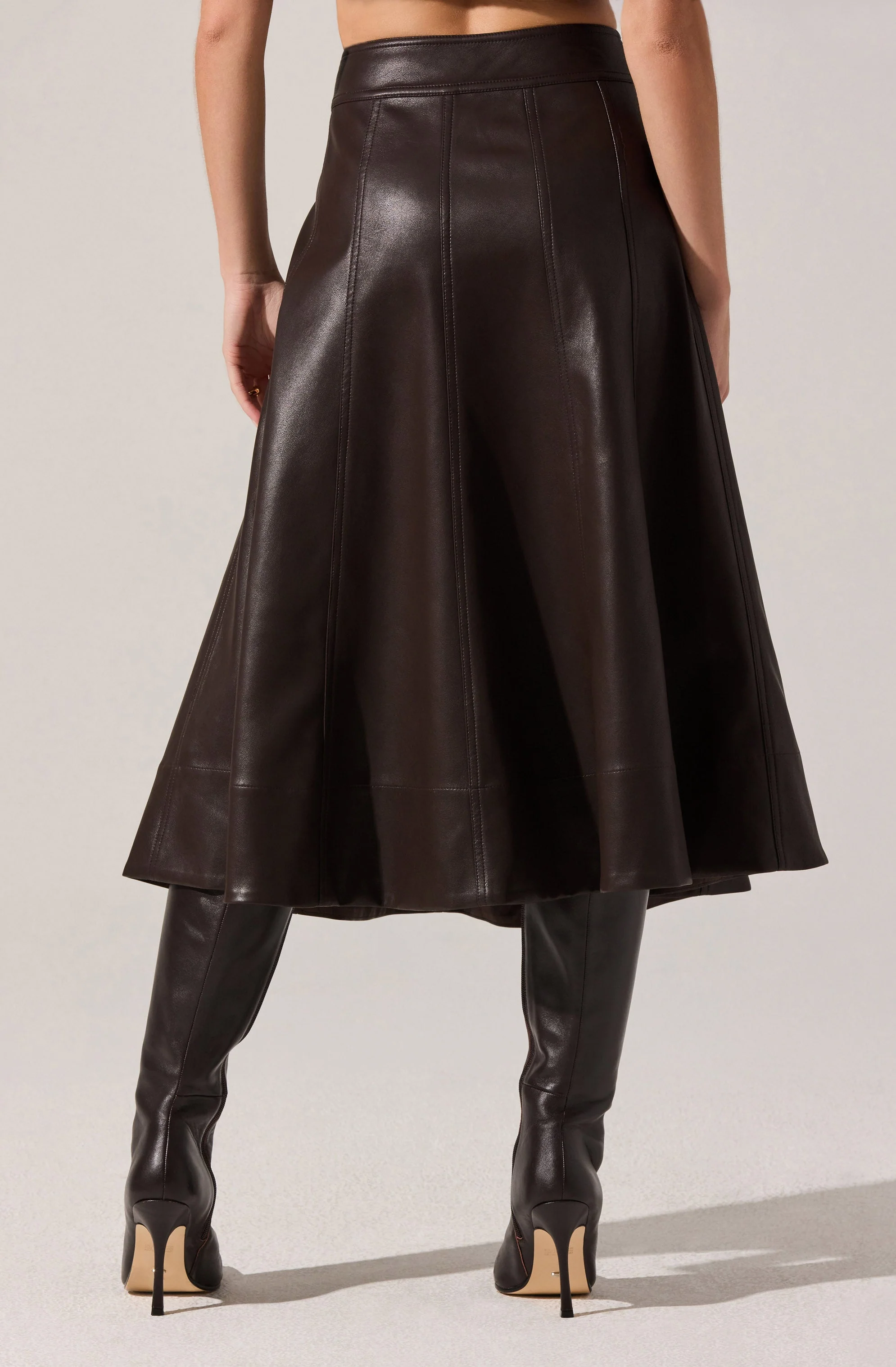 Zhuri Faxu Leather Midi Skirt - Image 2