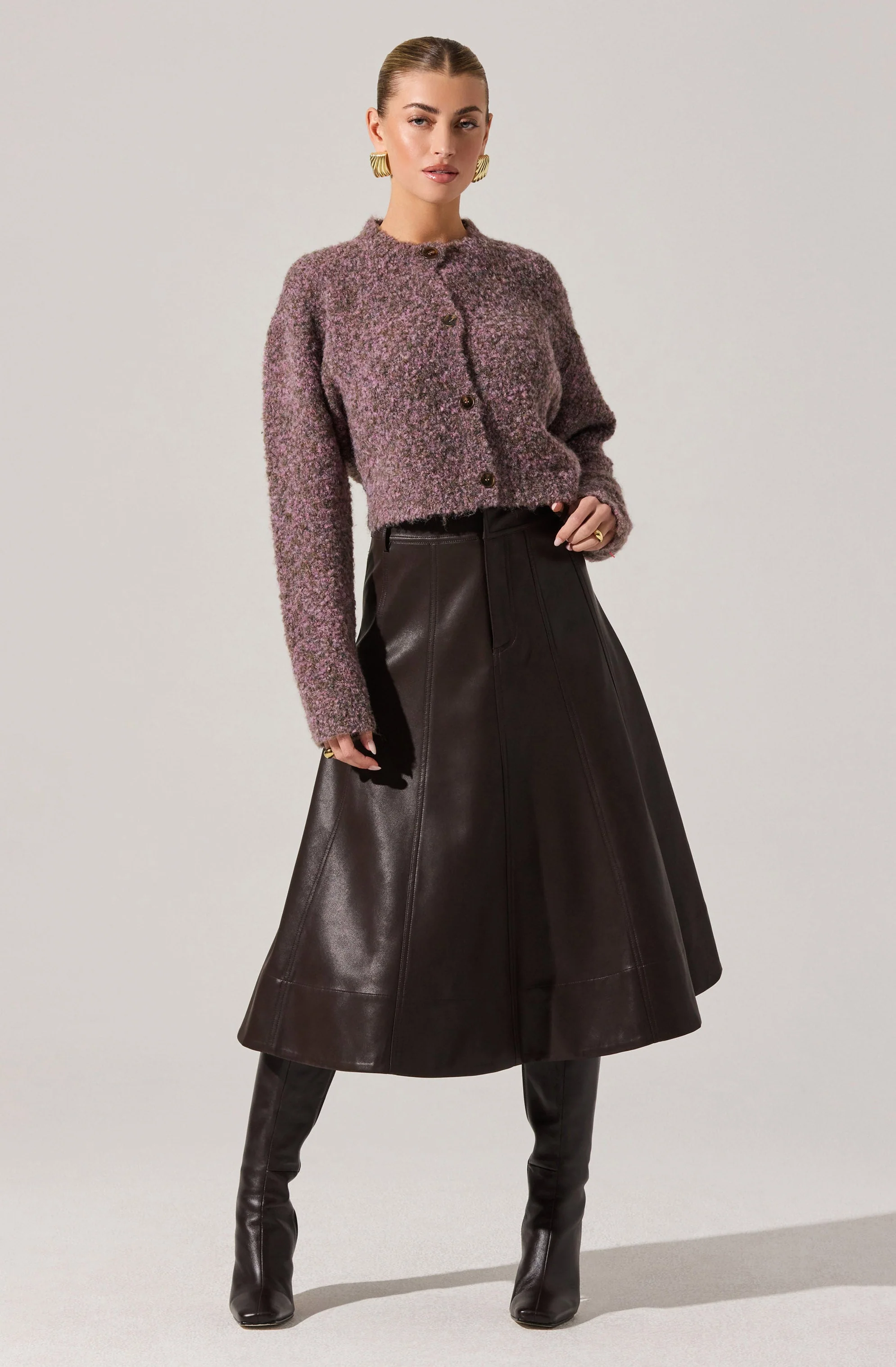 Zhuri Faxu Leather Midi Skirt - Image 3