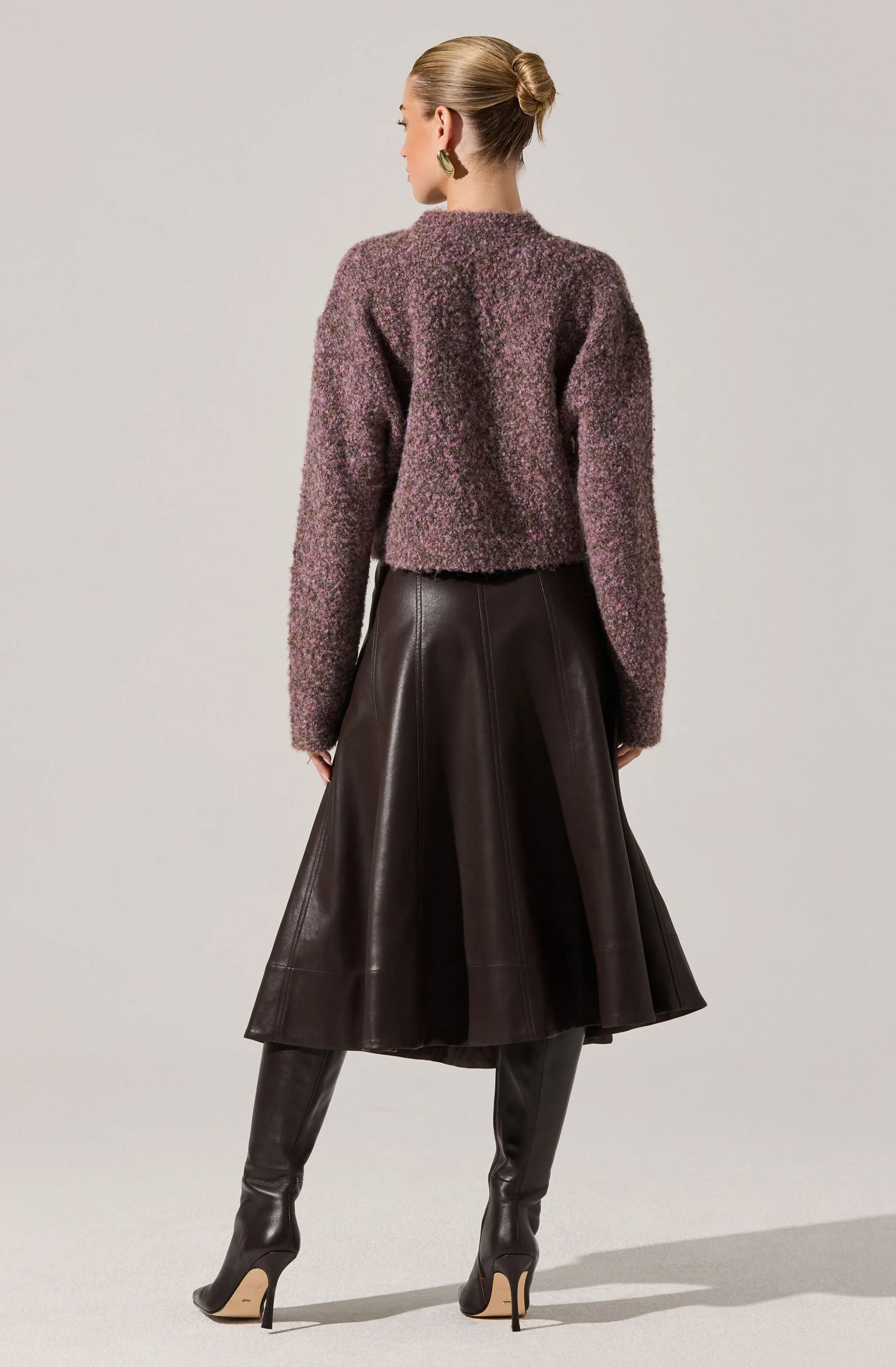 Zhuri Faxu Leather Midi Skirt - Image 4