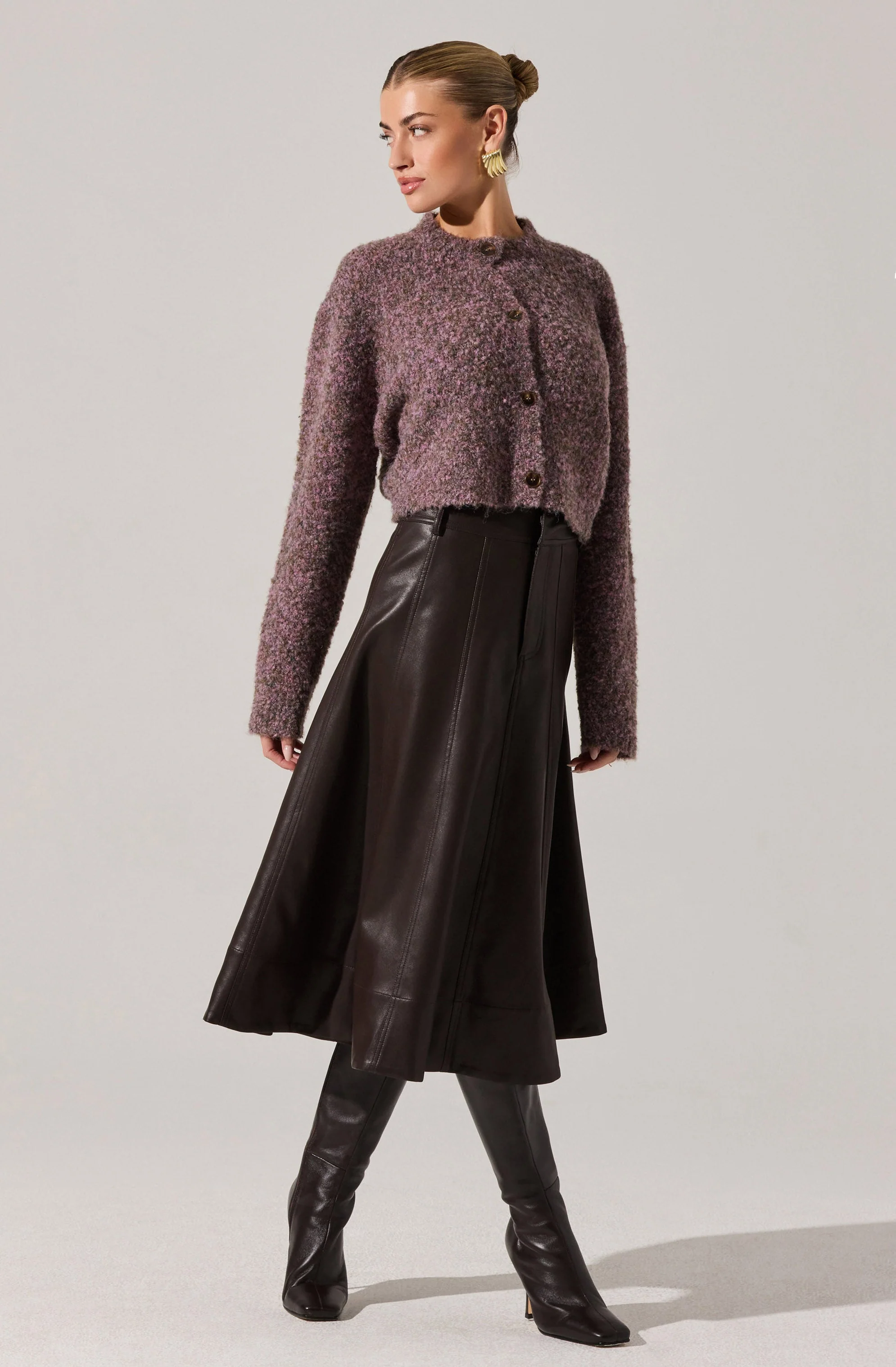 Zhuri Faxu Leather Midi Skirt - Image 5