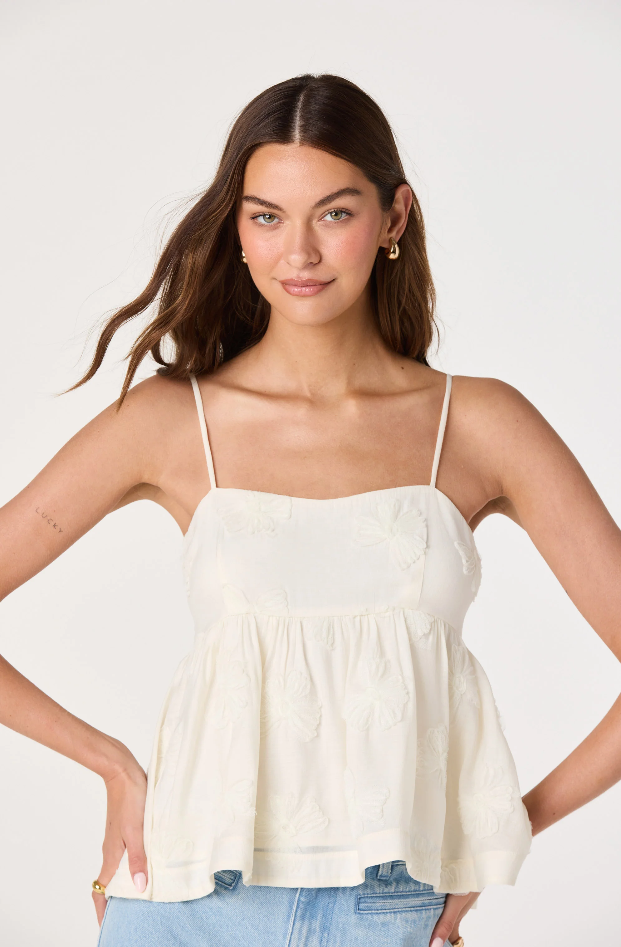 Zoe Floral Applique Babydoll Top - Image 4