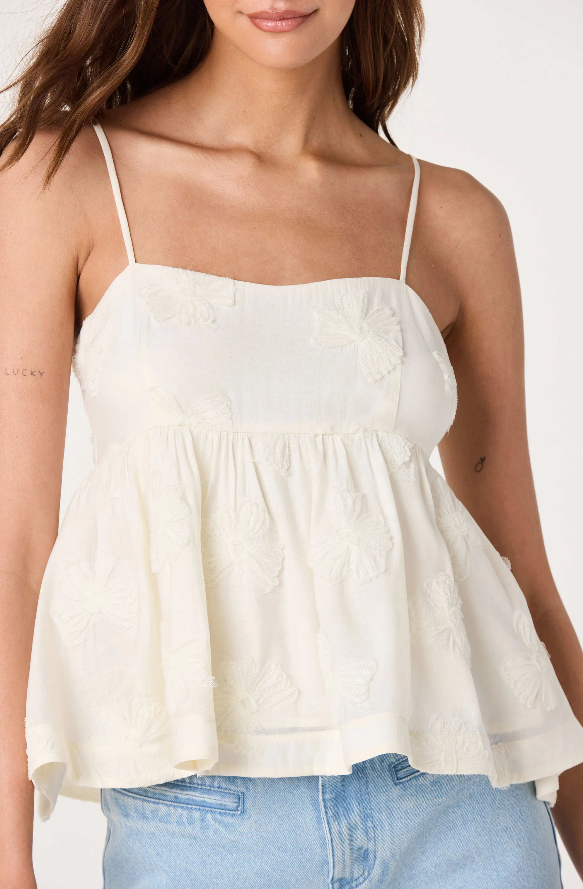 Zoe Floral Applique Babydoll Top - Image 5