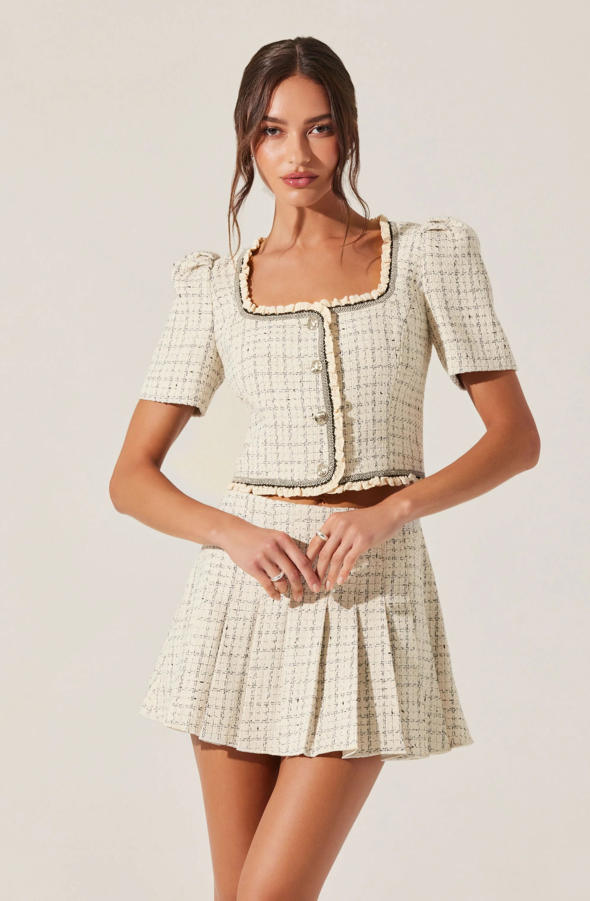Zoela Contrast Trim Tweed Jacket - Image 2
