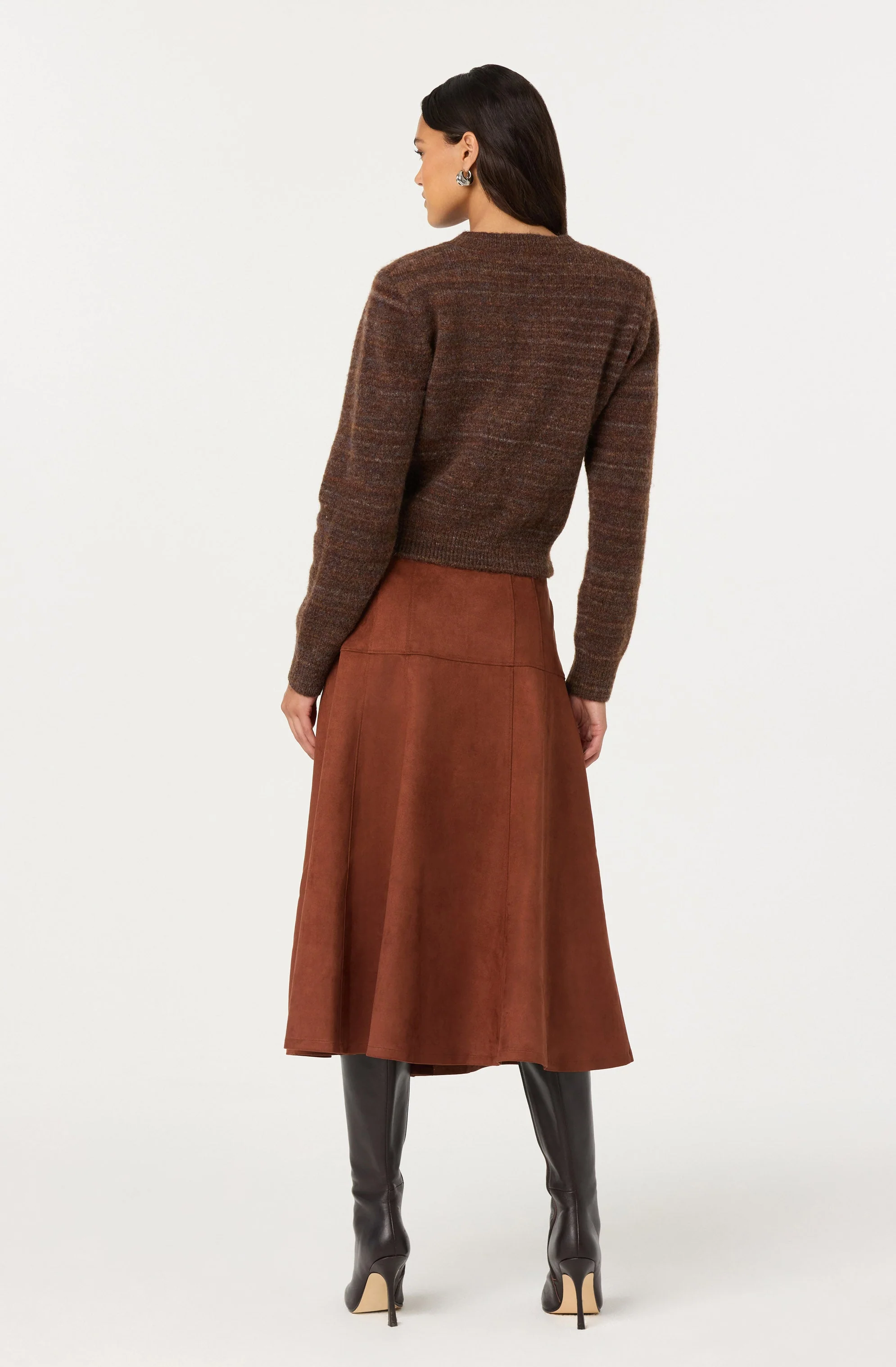 Zoya Faux Suede Midi Skirt - Image 3