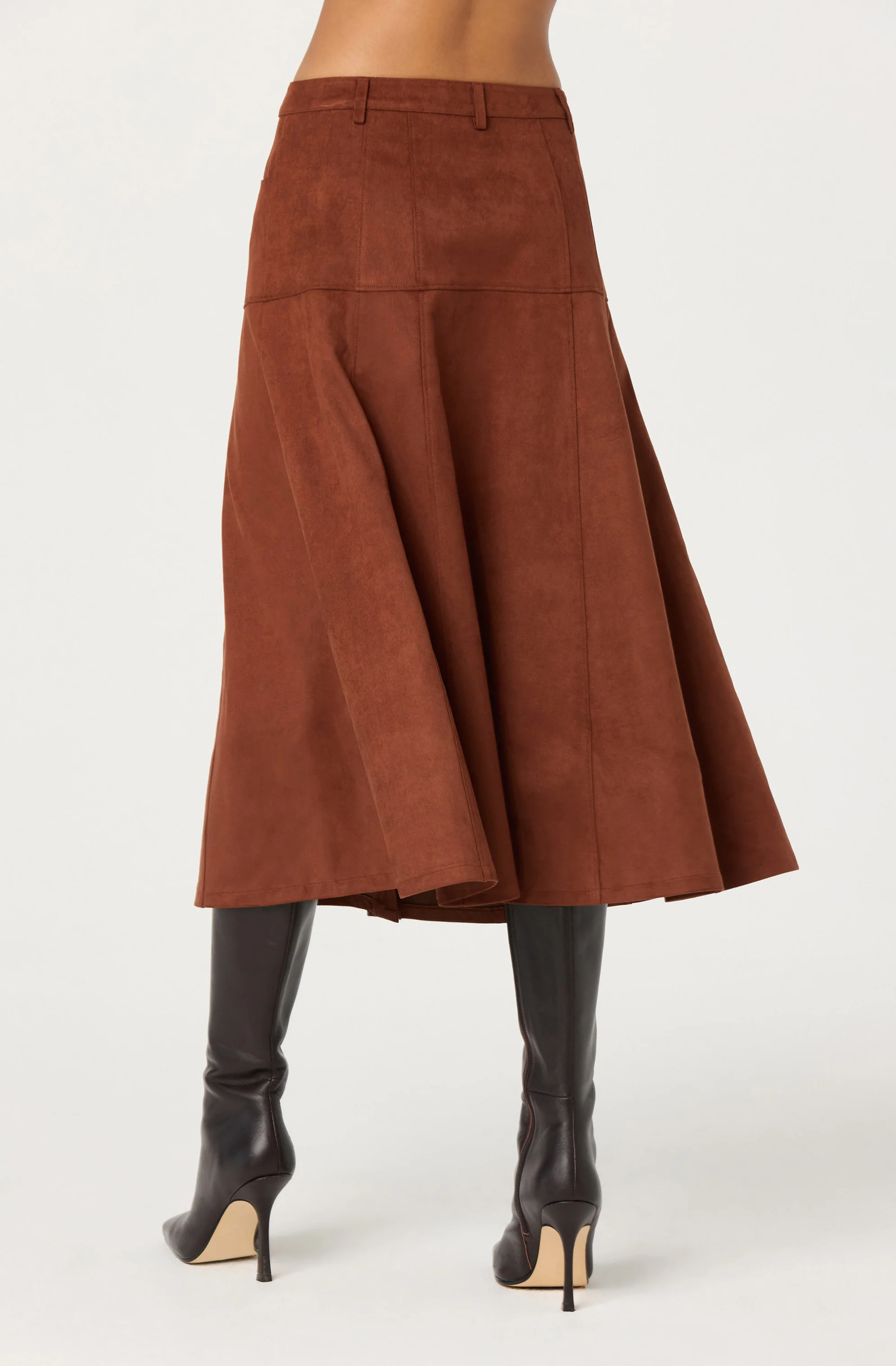 Zoya Faux Suede Midi Skirt - Image 5