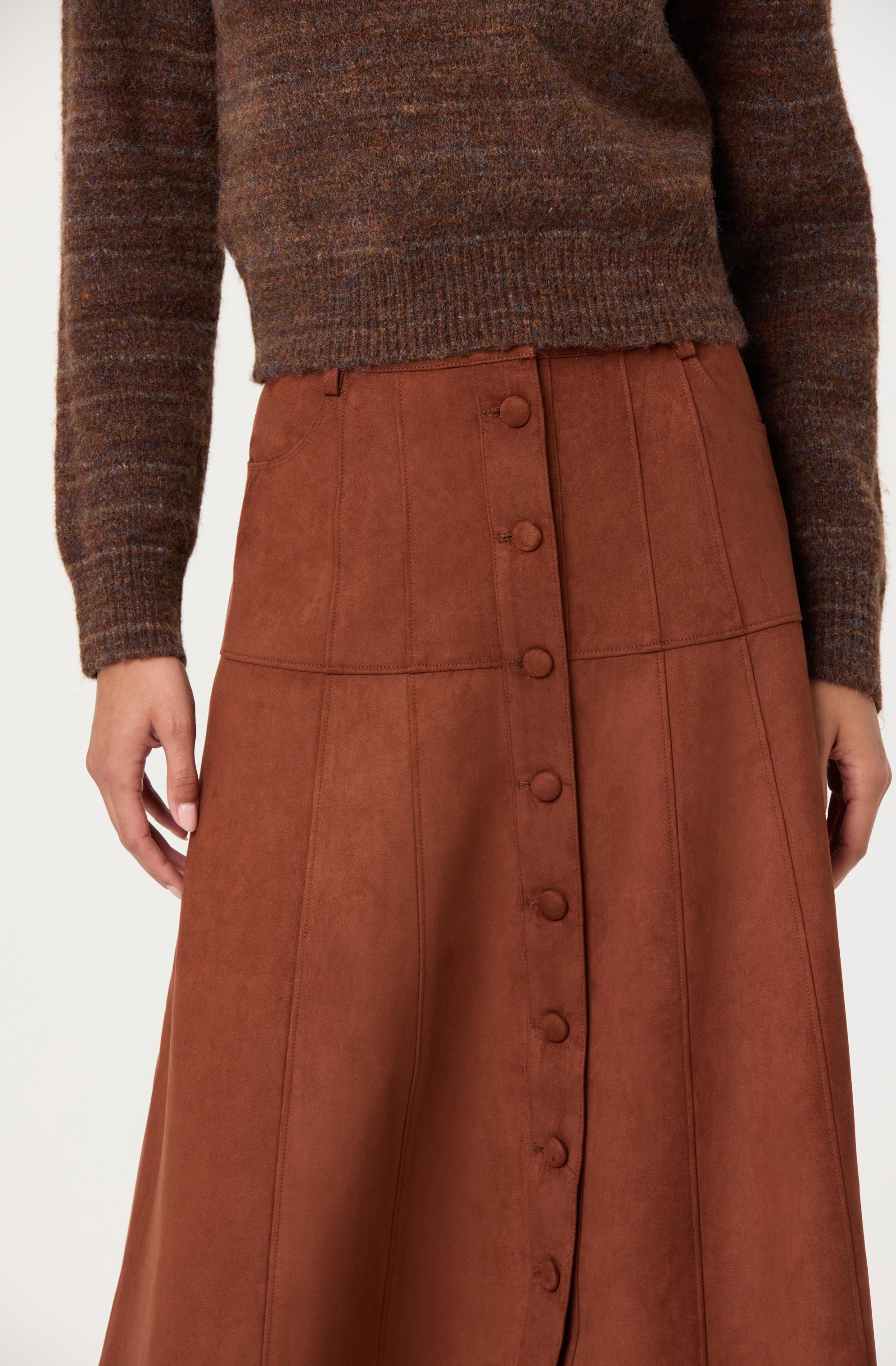 Zoya Faux Suede Midi Skirt - Image 6